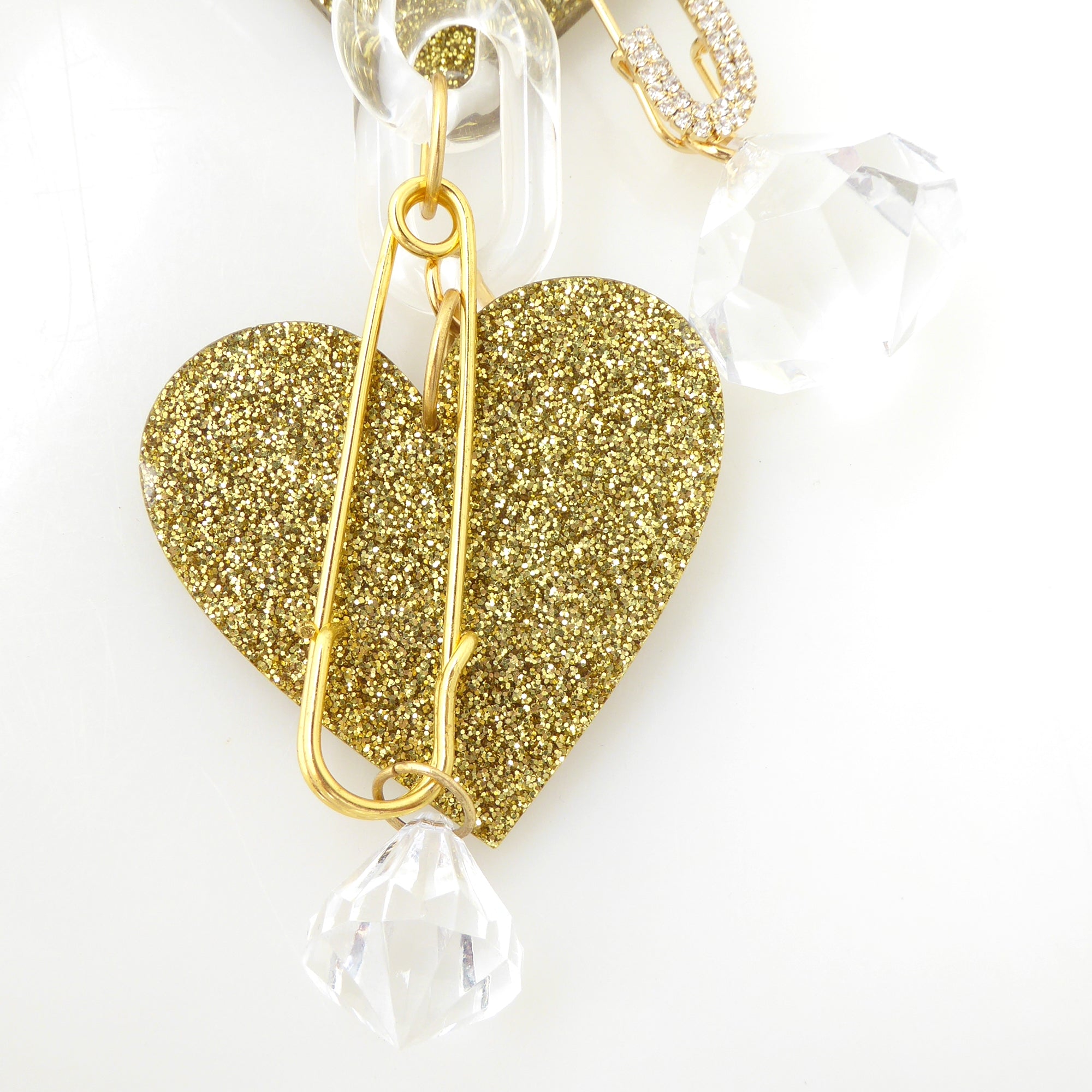 Gold glitter heart purse charm by Jenny Dayco 6