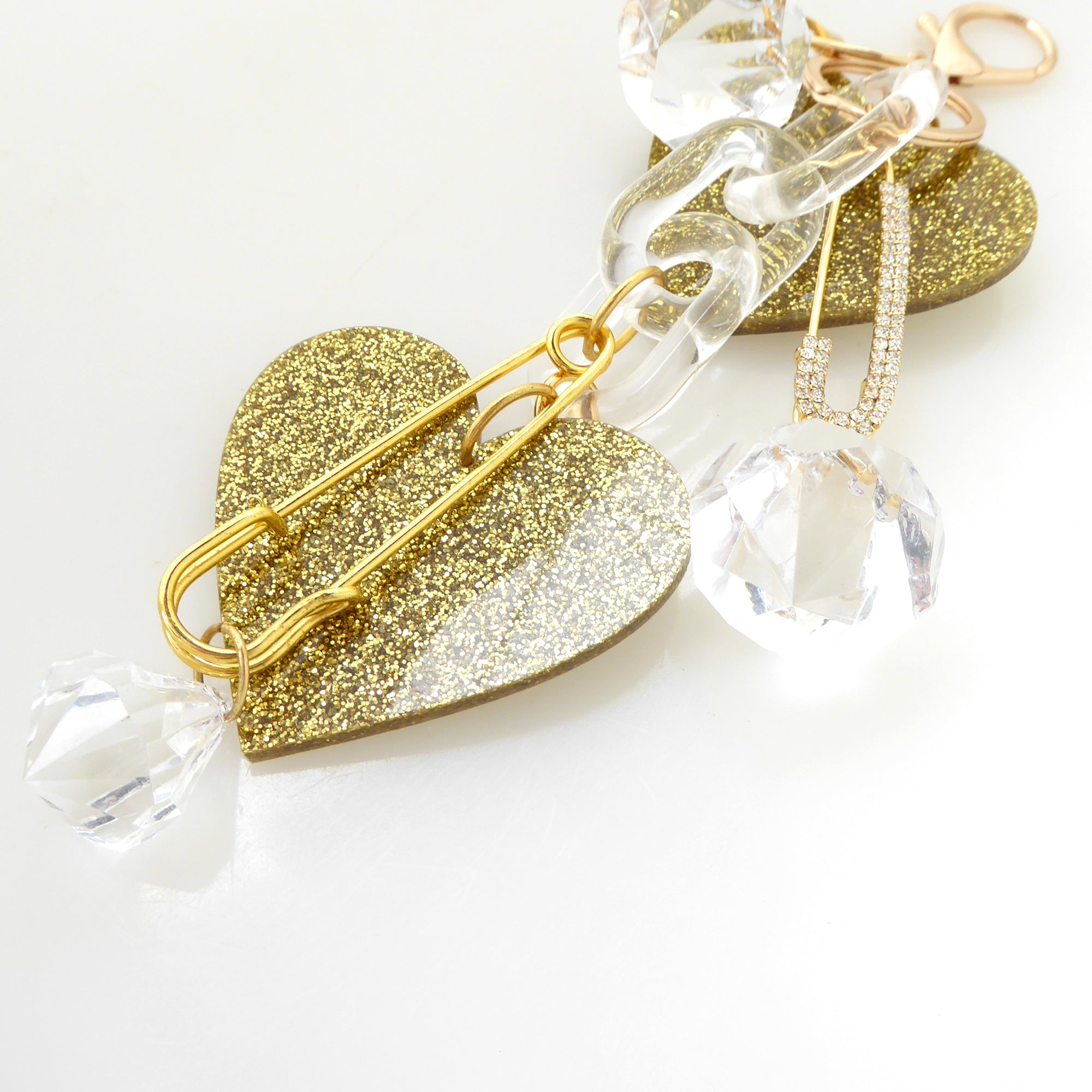 Gold glitter heart purse charm by Jenny Dayco 7