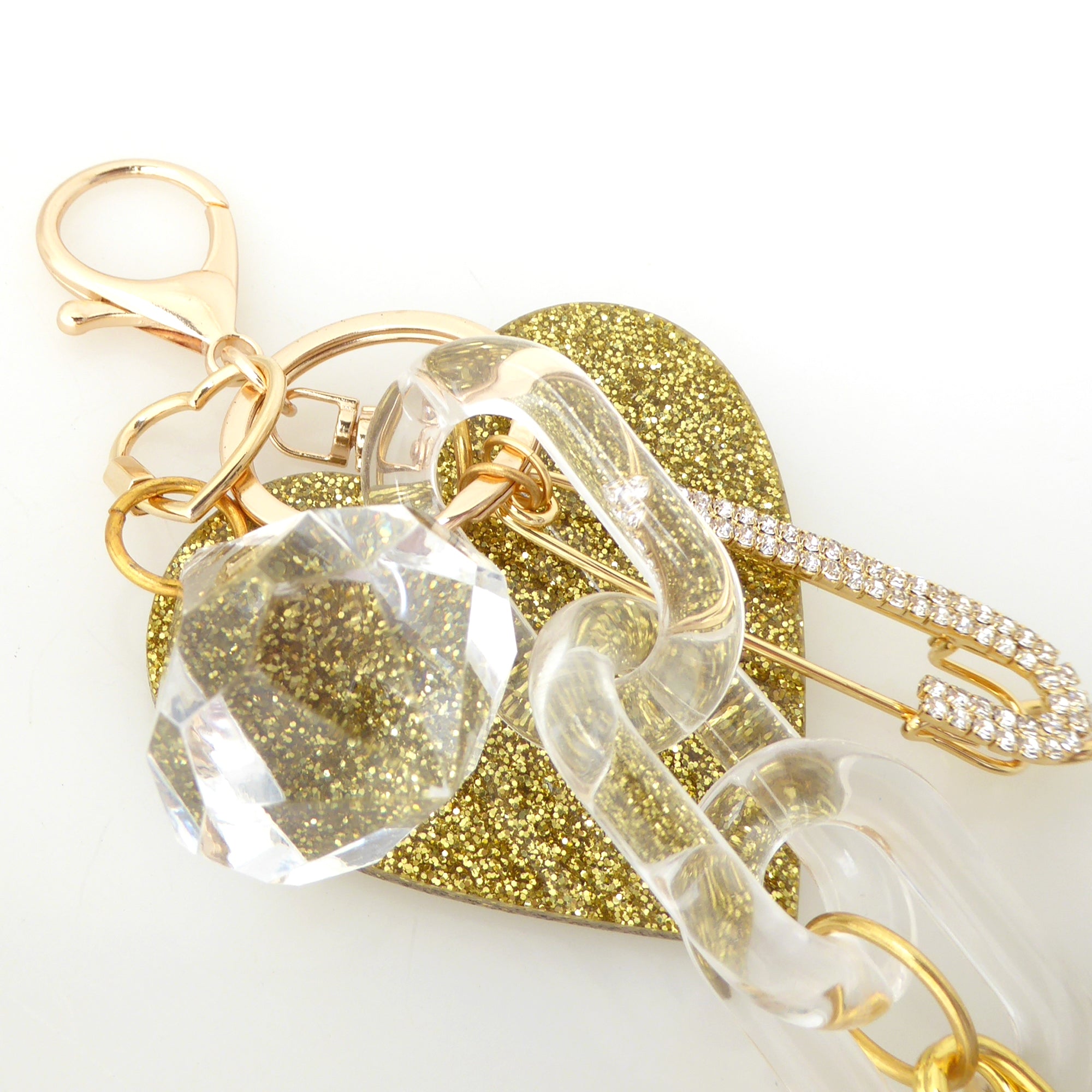 Gold glitter heart purse charm by Jenny Dayco 8