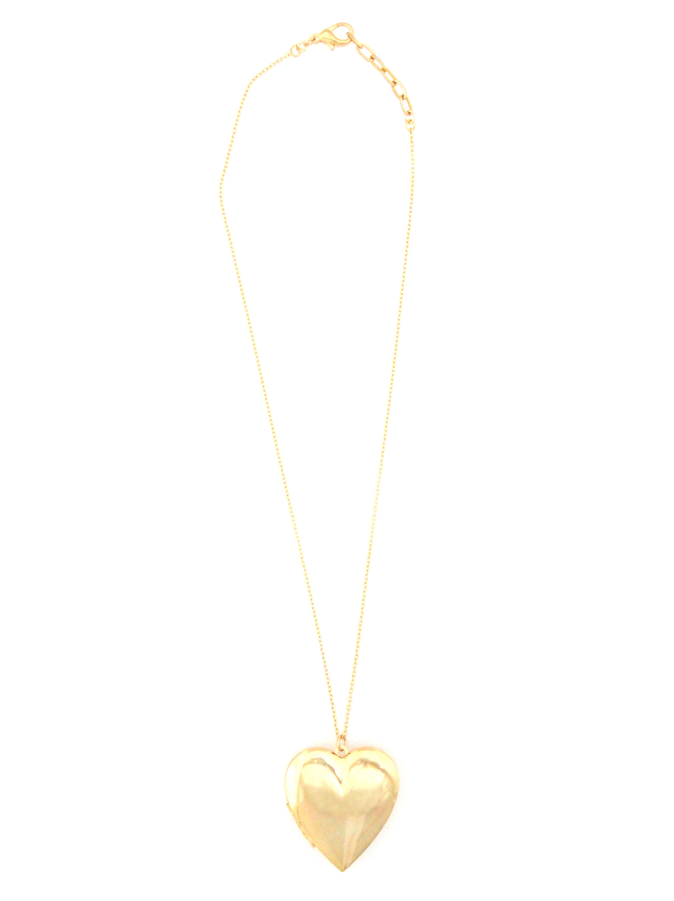 Gold heart locket necklace
