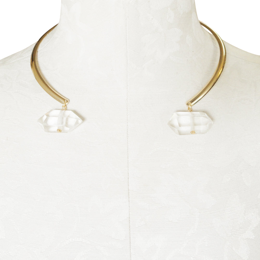 Gold quartz reverse choker by Jenny Dayco 5