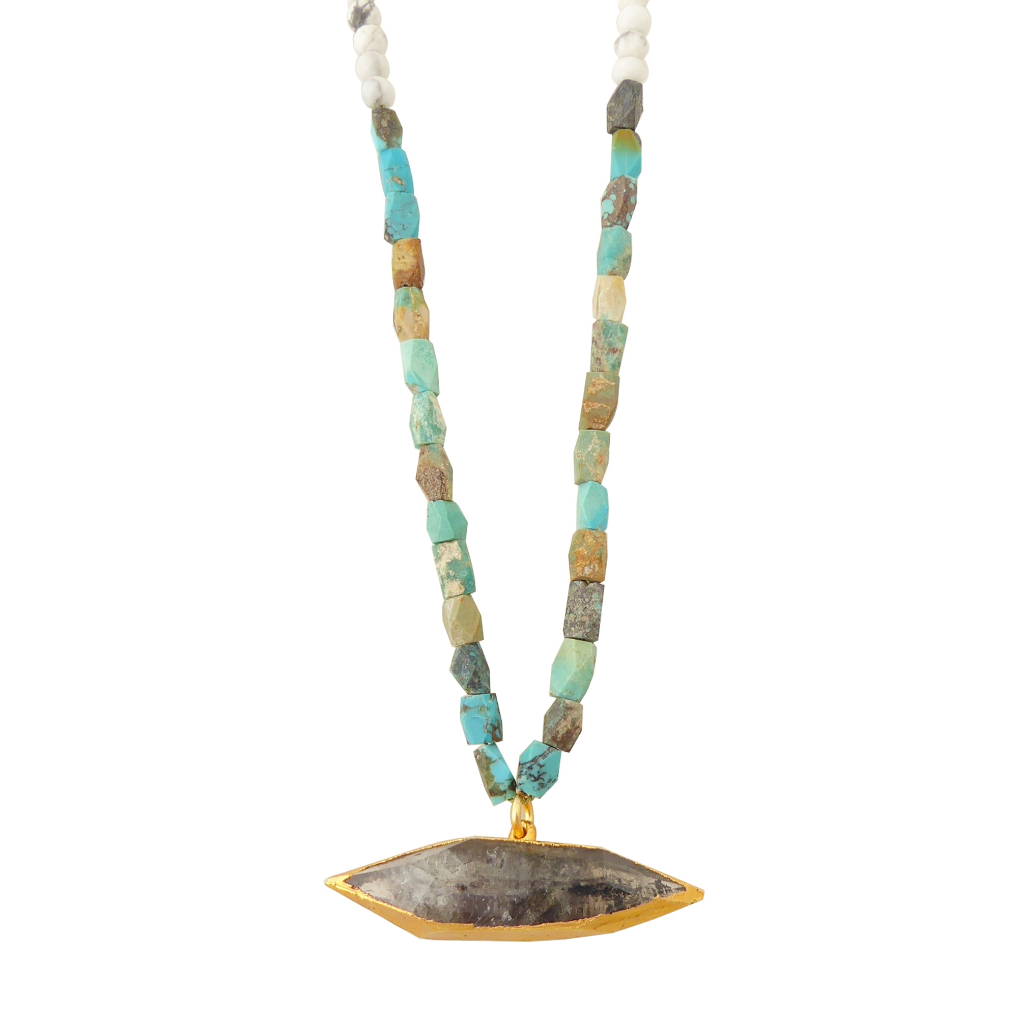Gray quartz point necklace by Jenny Dayco 1