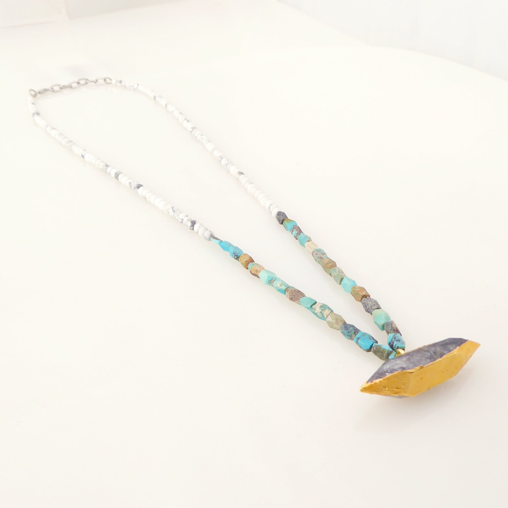 Gray quartz point necklace by Jenny Dayco 2