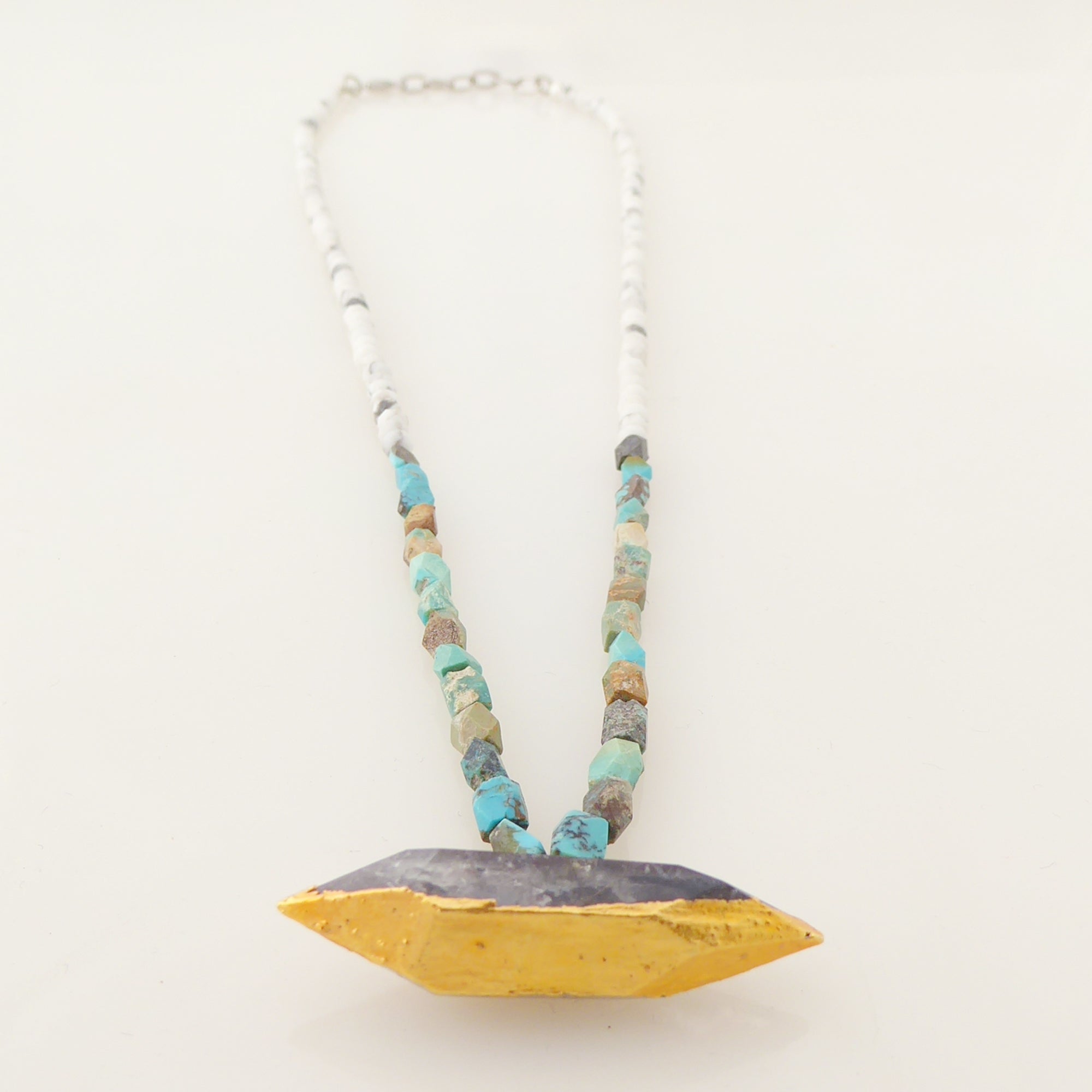 Gray quartz point necklace by Jenny Dayco 3