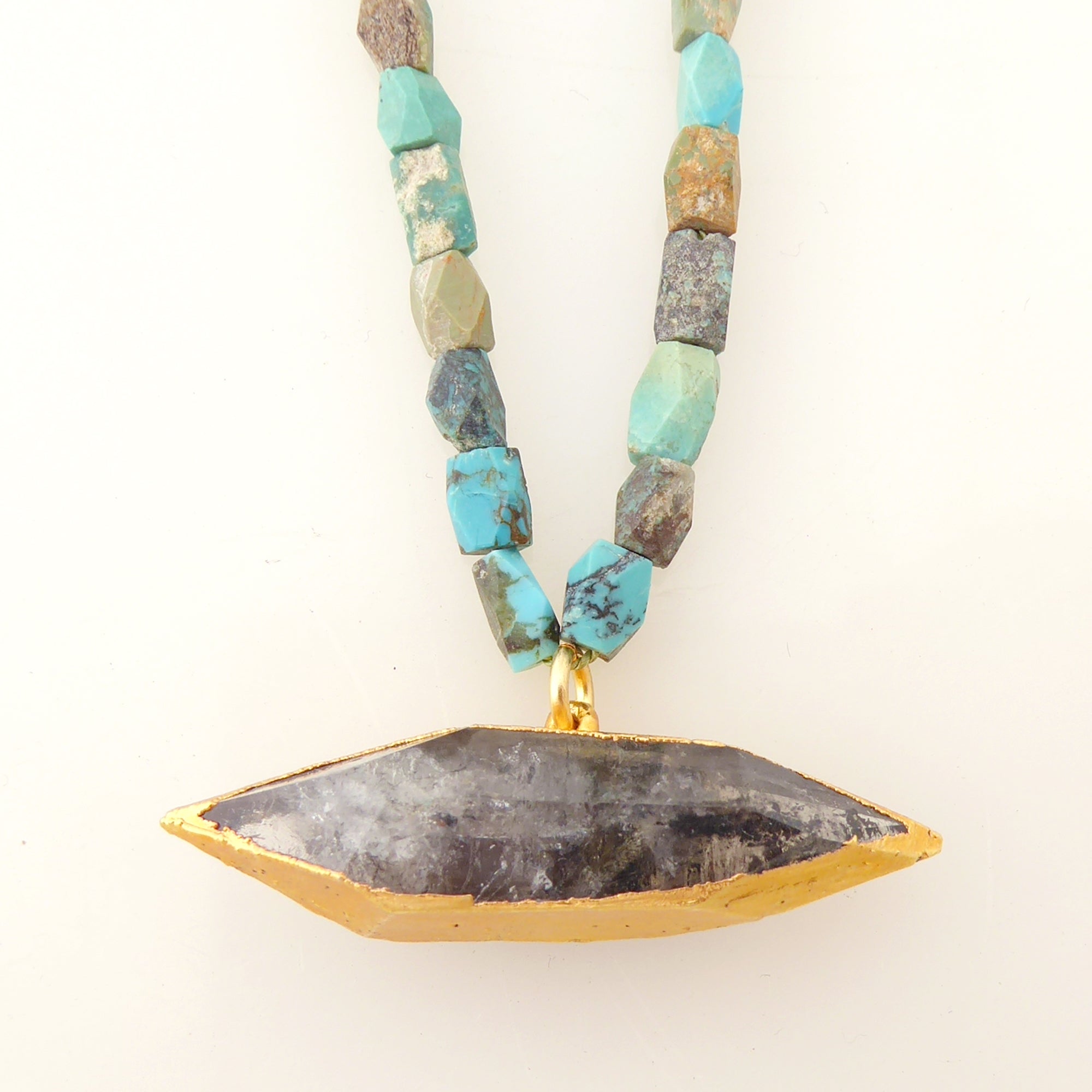 Gray quartz point necklace by Jenny Dayco 4