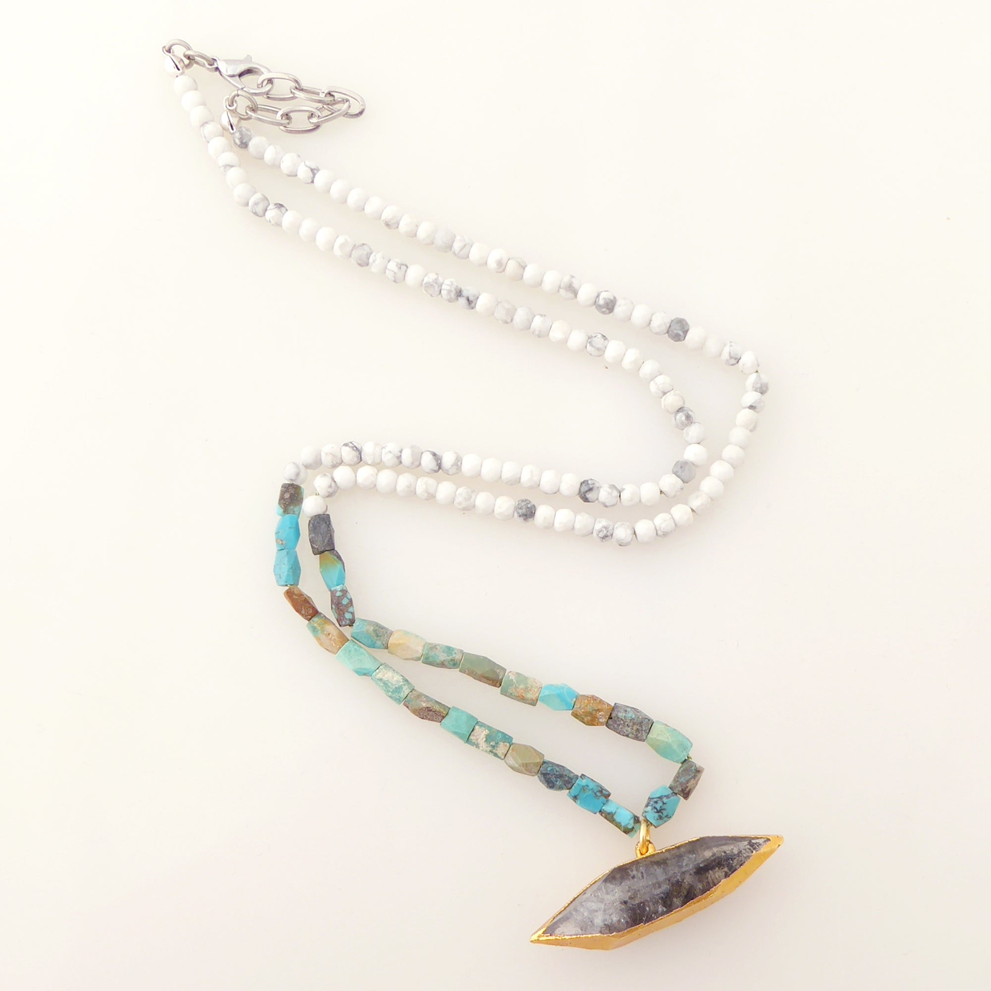 Gray quartz point necklace by Jenny Dayco 5