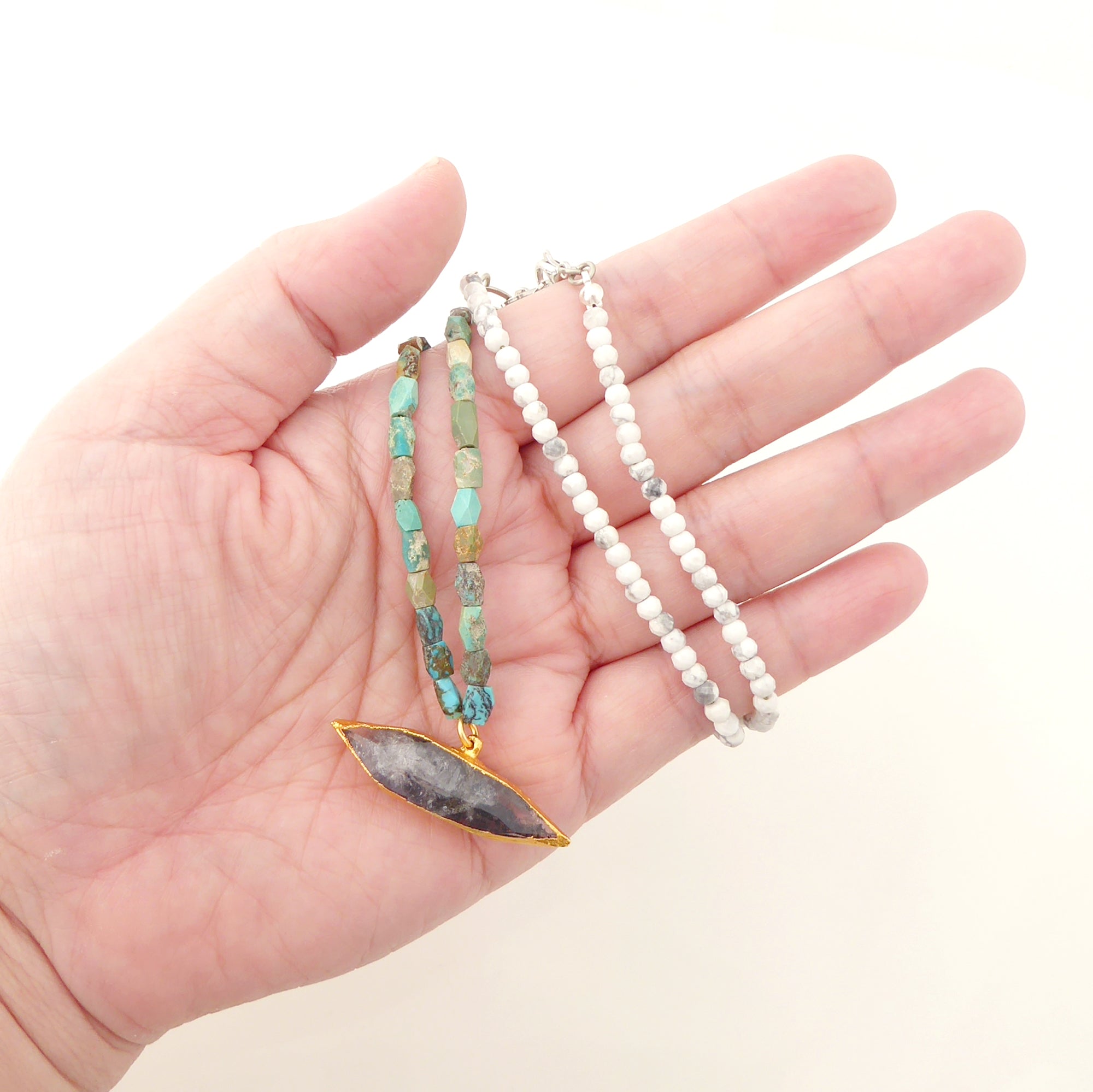 Gray quartz point necklace by Jenny Dayco 6