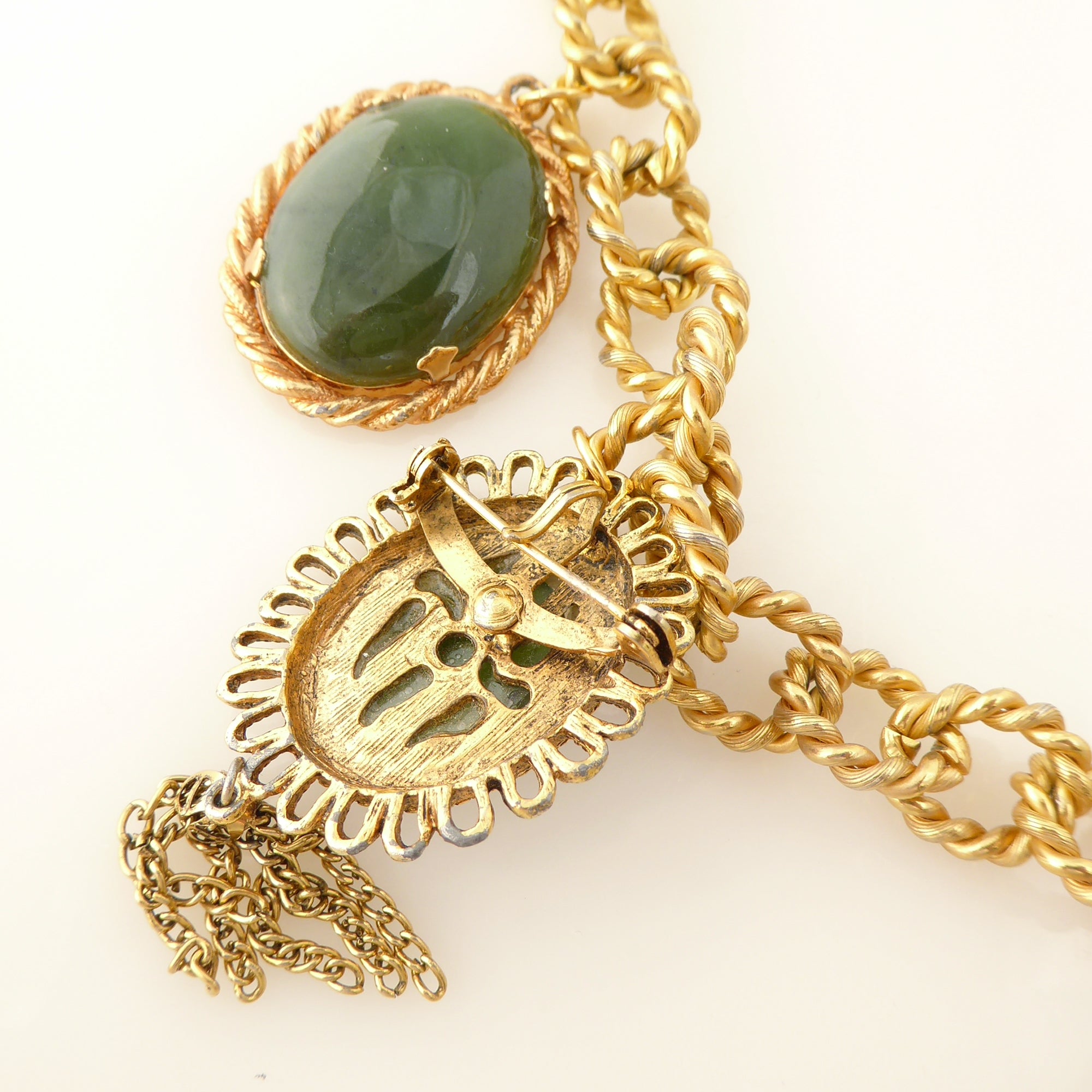 Green aventurine vintage necklace by Jenny Dayco 8