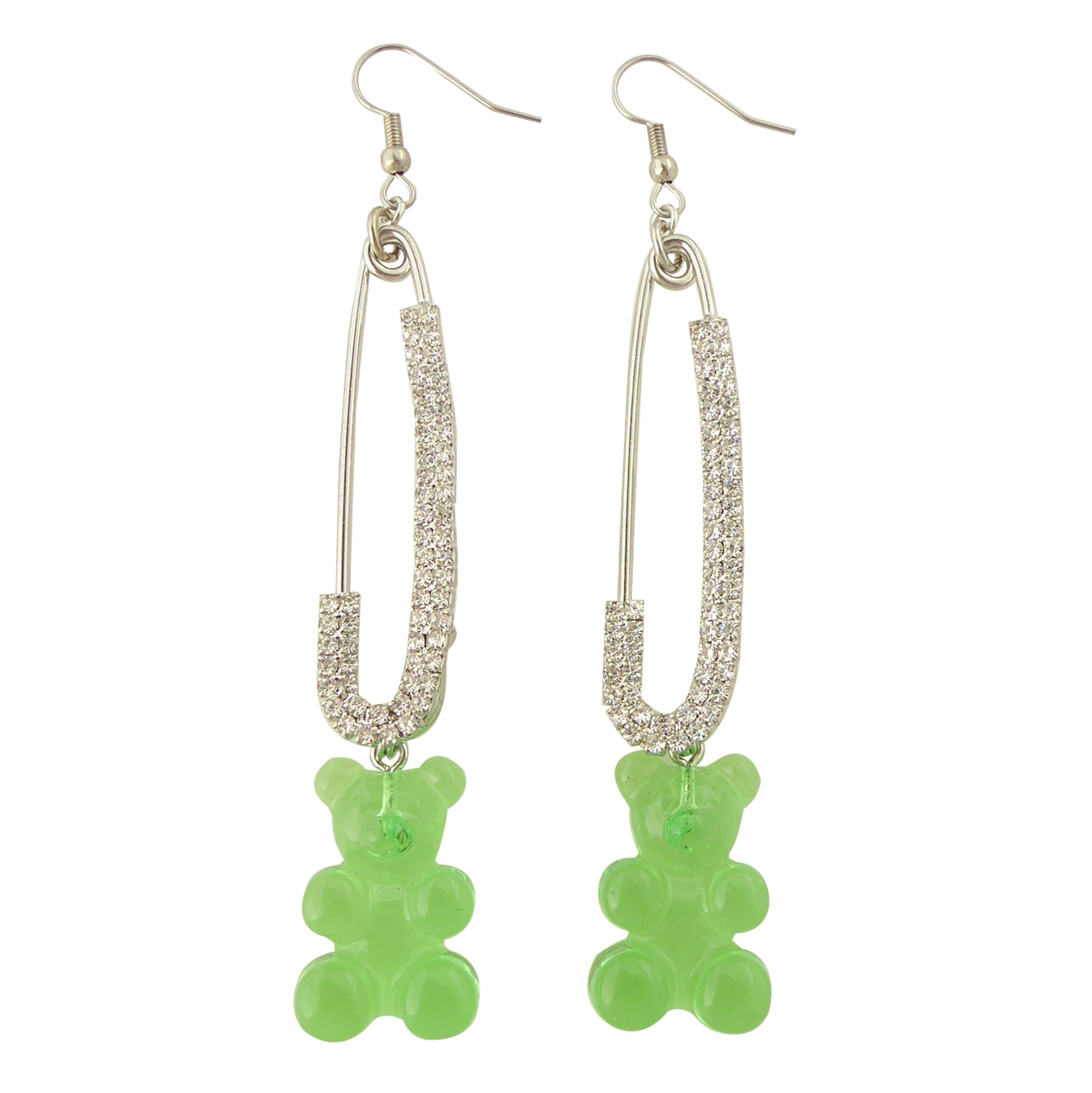    Green gummy bear earrings by Jenny Dayco 1
