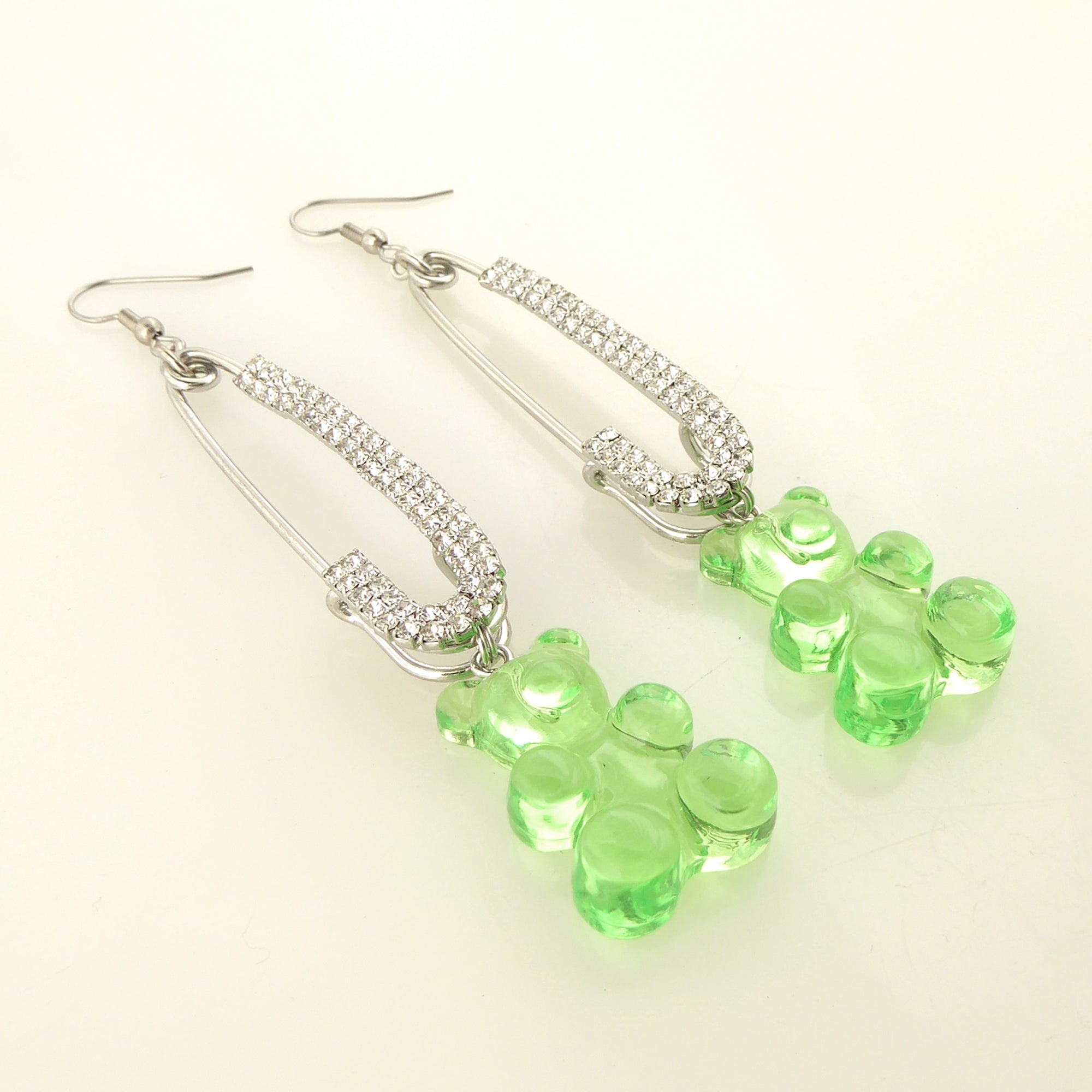Green gummy bear earrings by Jenny Dayco 2