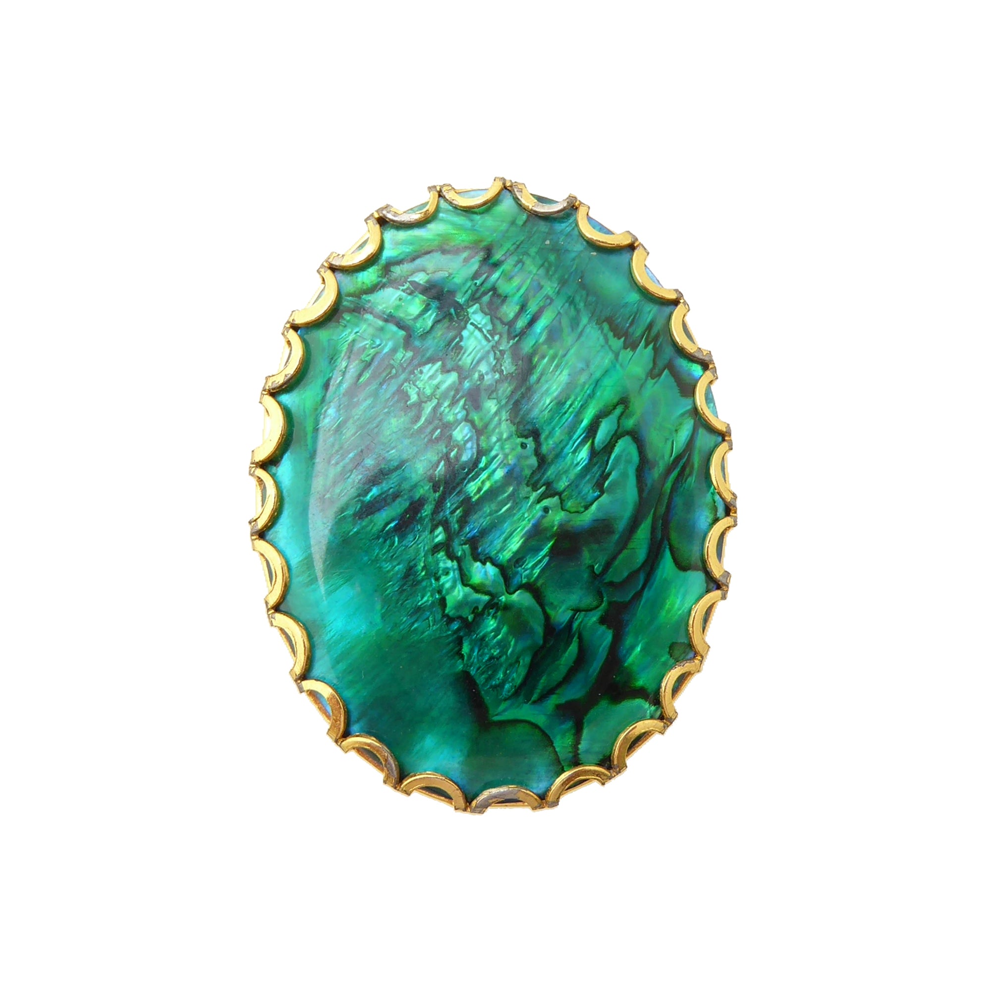 Green paua shell ring by Jenny Dayco 1