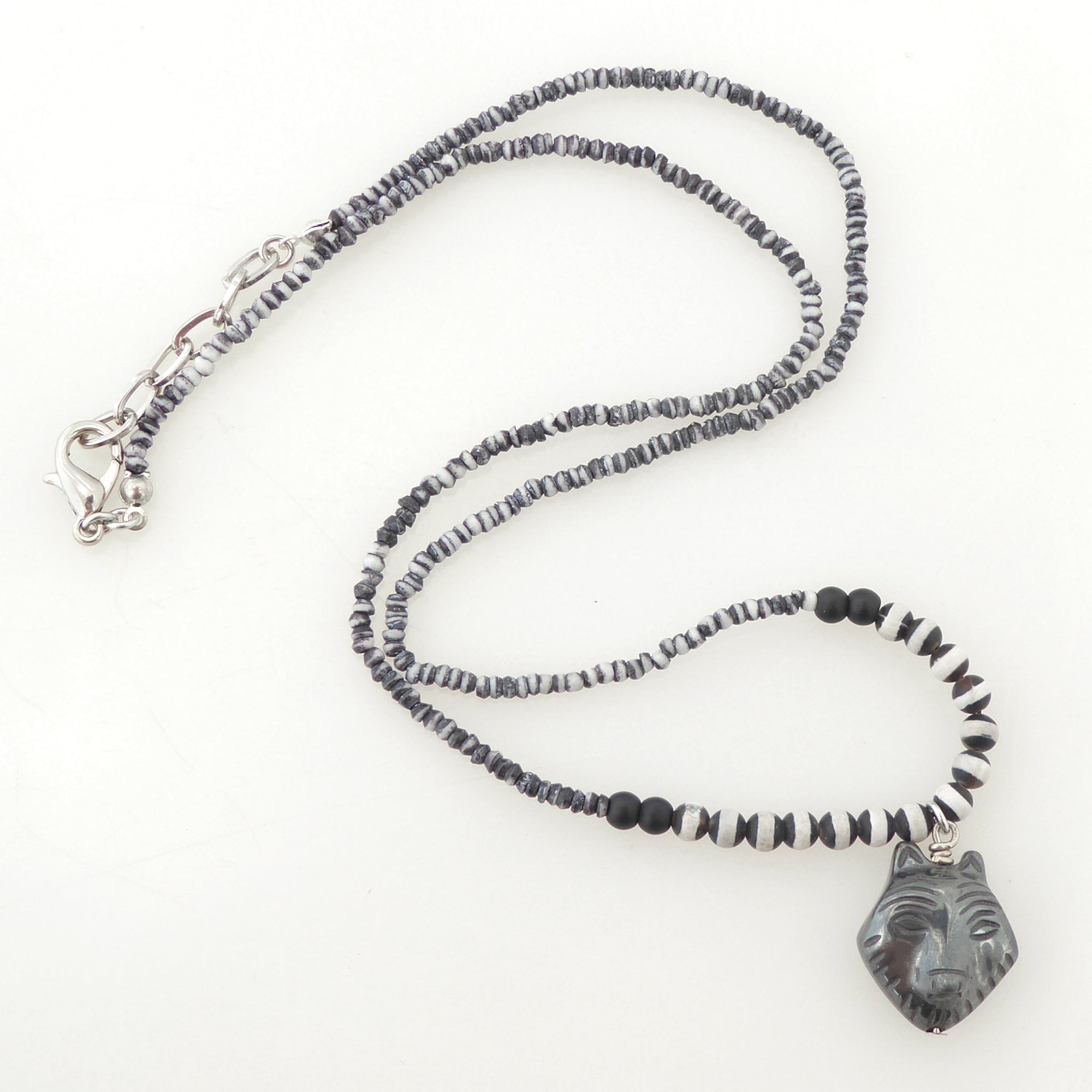 Hematite wolf necklace by Jenny Dayco 5