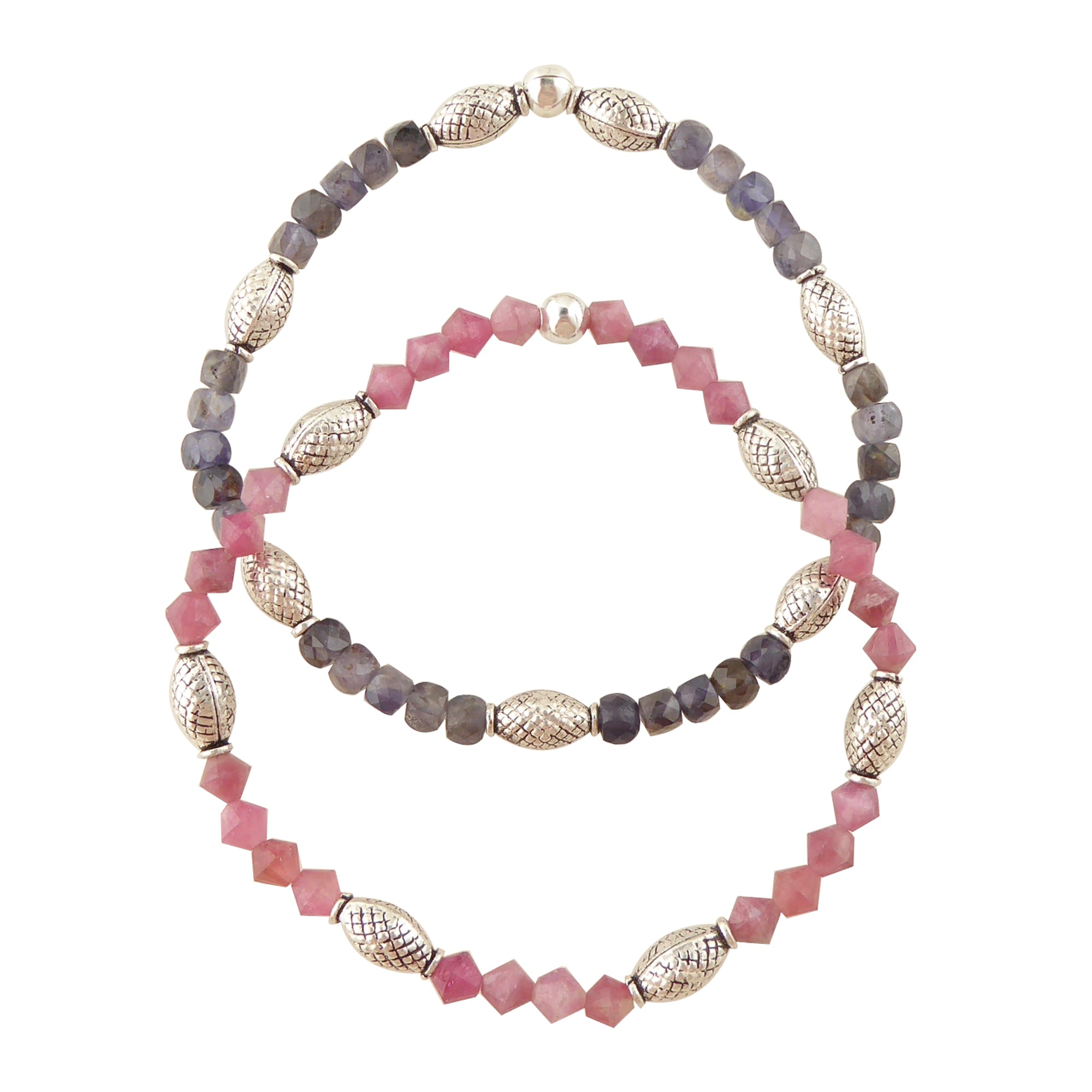 Iolite and pink tourmaline bracelet set by Jenny Dayco 1