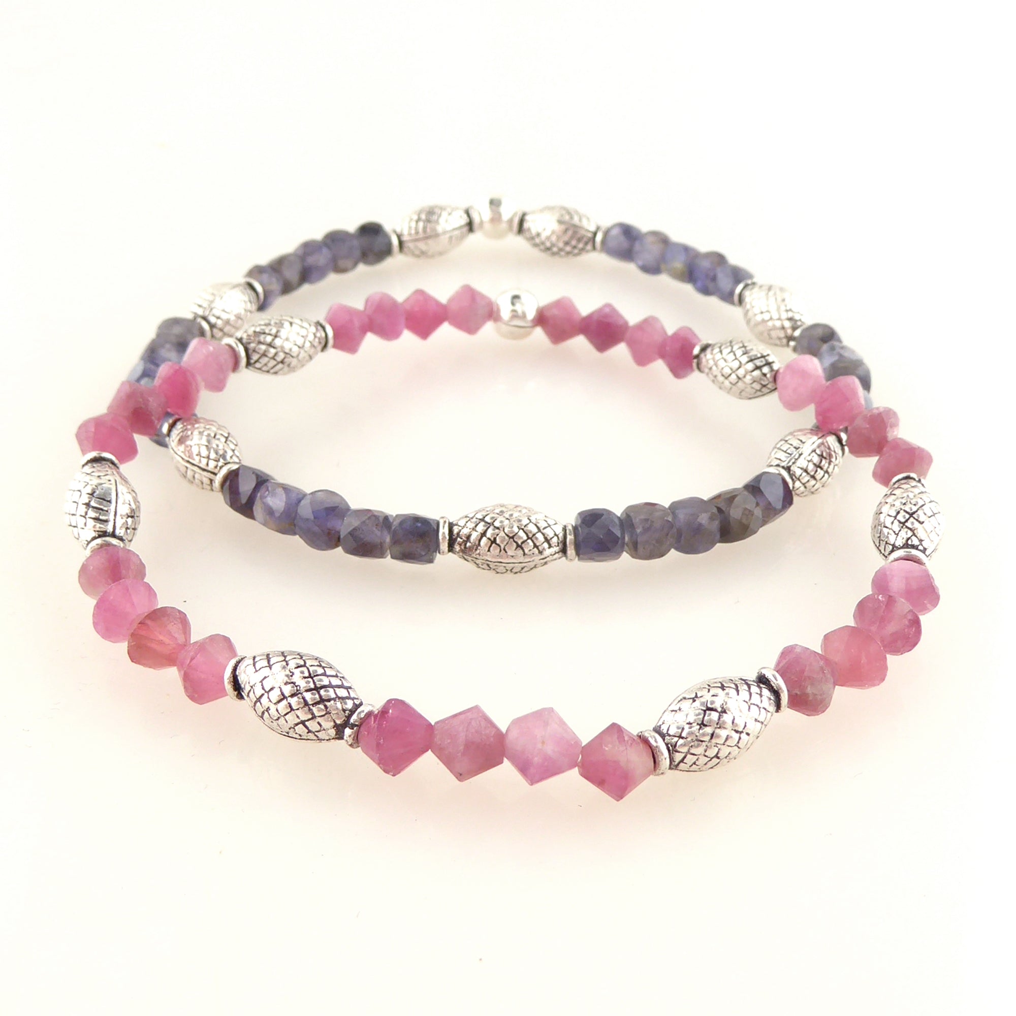 Iolite and pink tourmaline bracelet set by Jenny Dayco 3