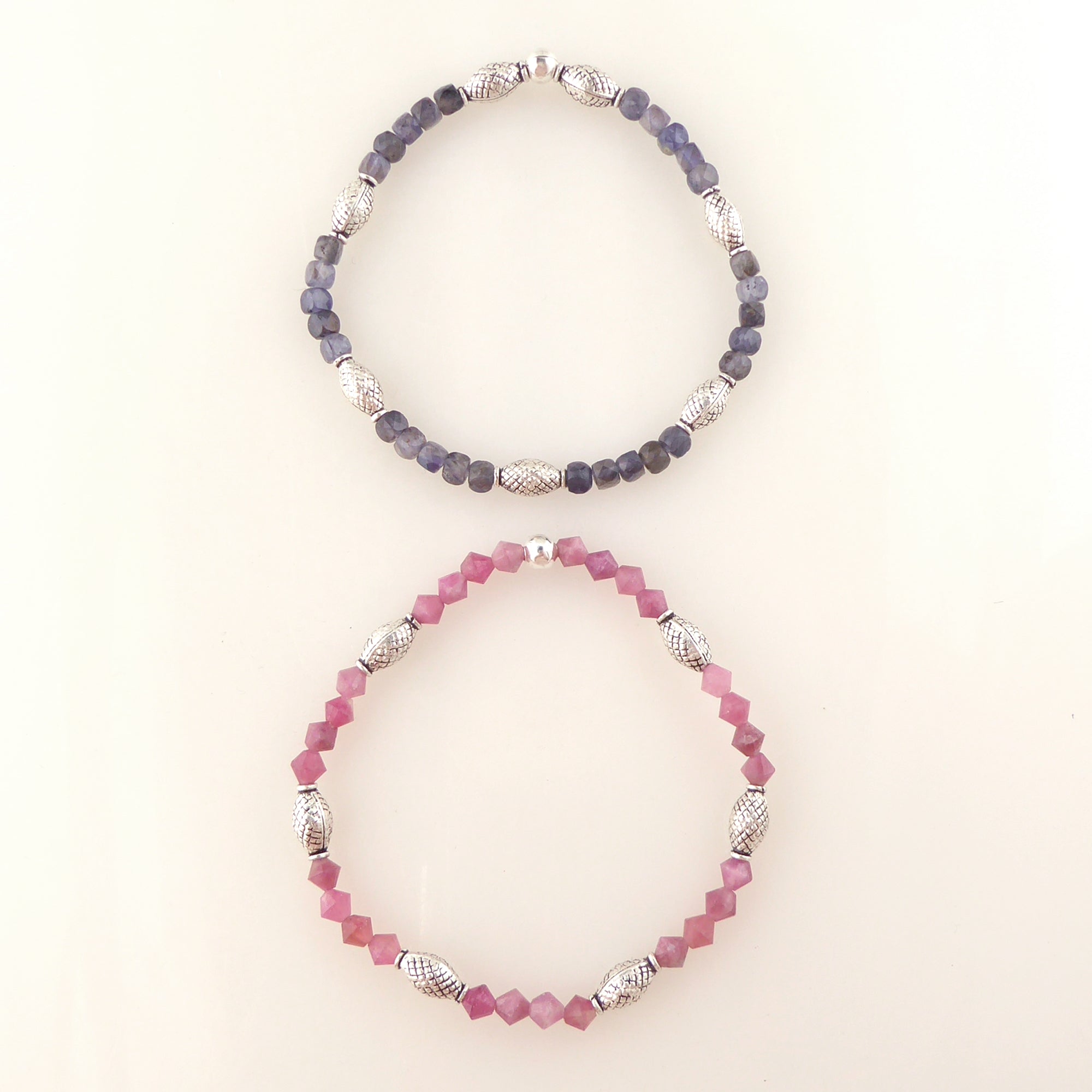 Iolite and pink tourmaline bracelet set by Jenny Dayco 4