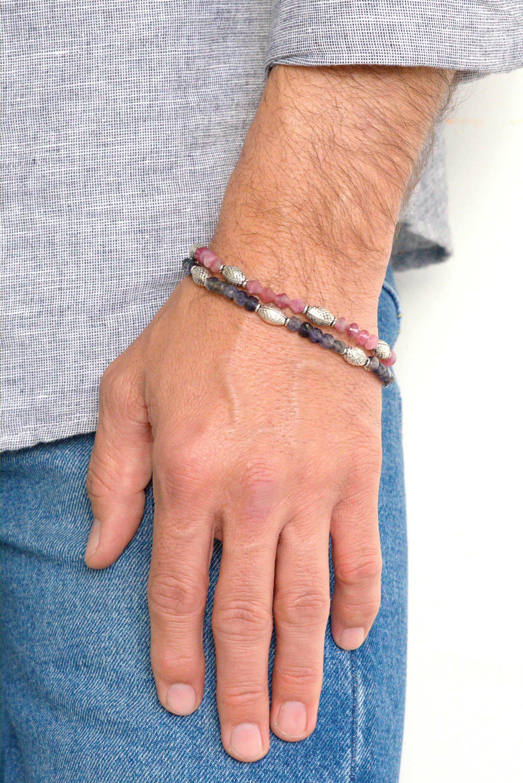 Iolite and pink tourmaline bracelet set by Jenny Dayco 8