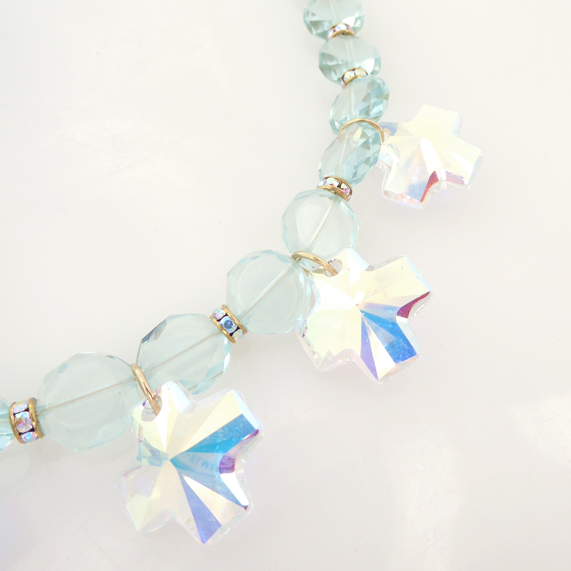 Iridescent crystal cross necklace by Jenny Dayco 5