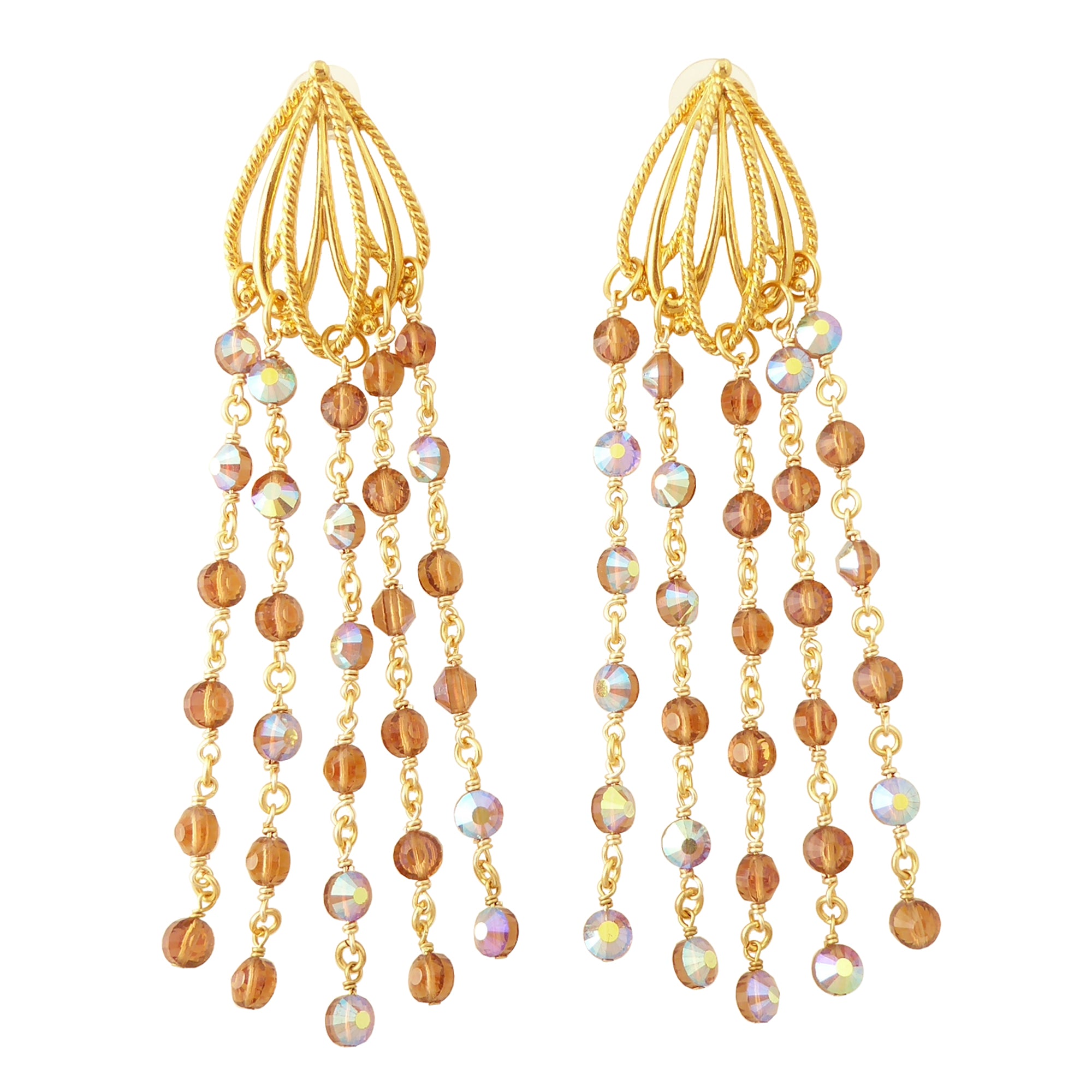 Iridescent topaz chandelier earrings by Jenny Dayco 1