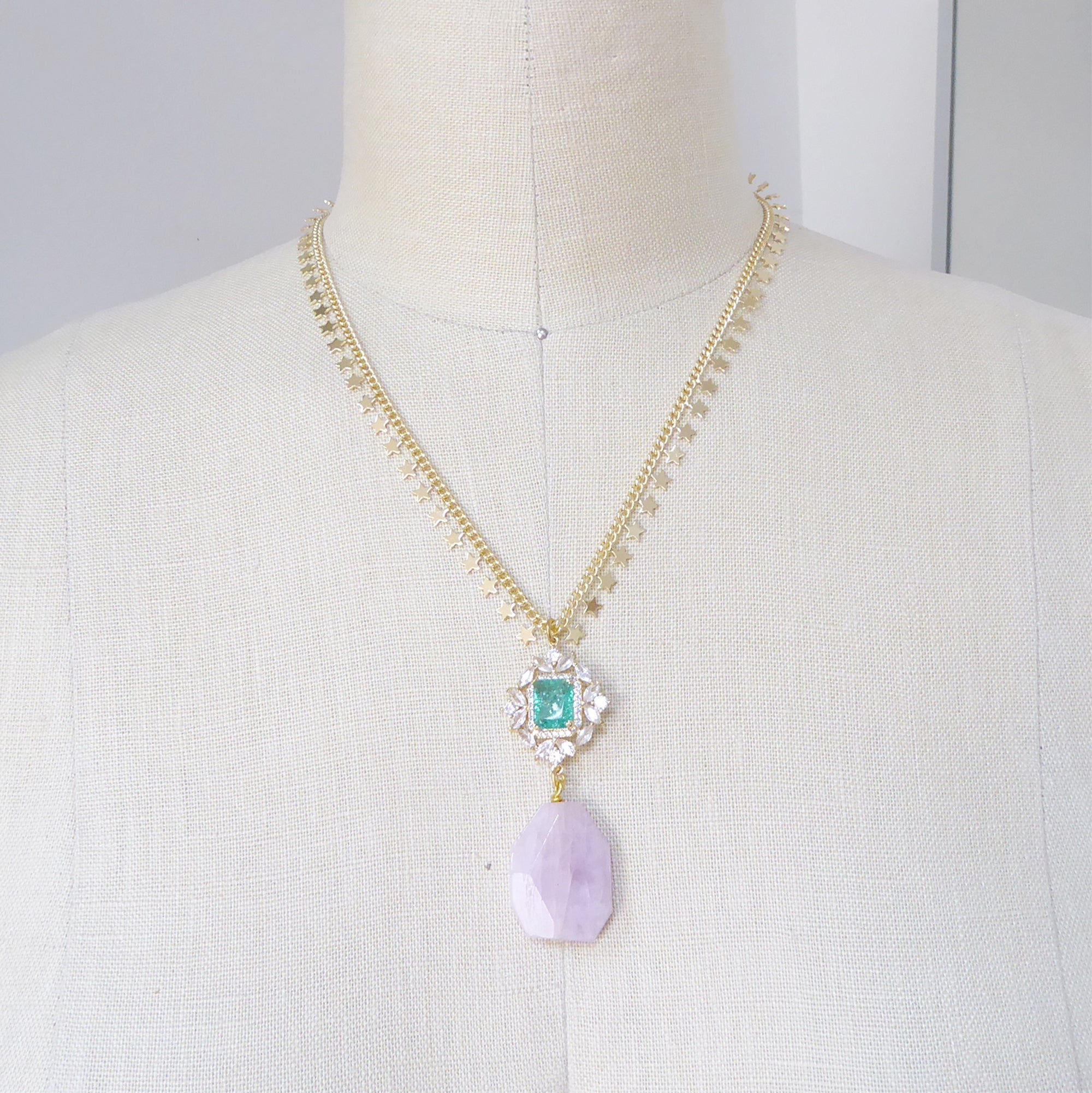 Kunzite and gold star necklace by Jenny Dayco 6