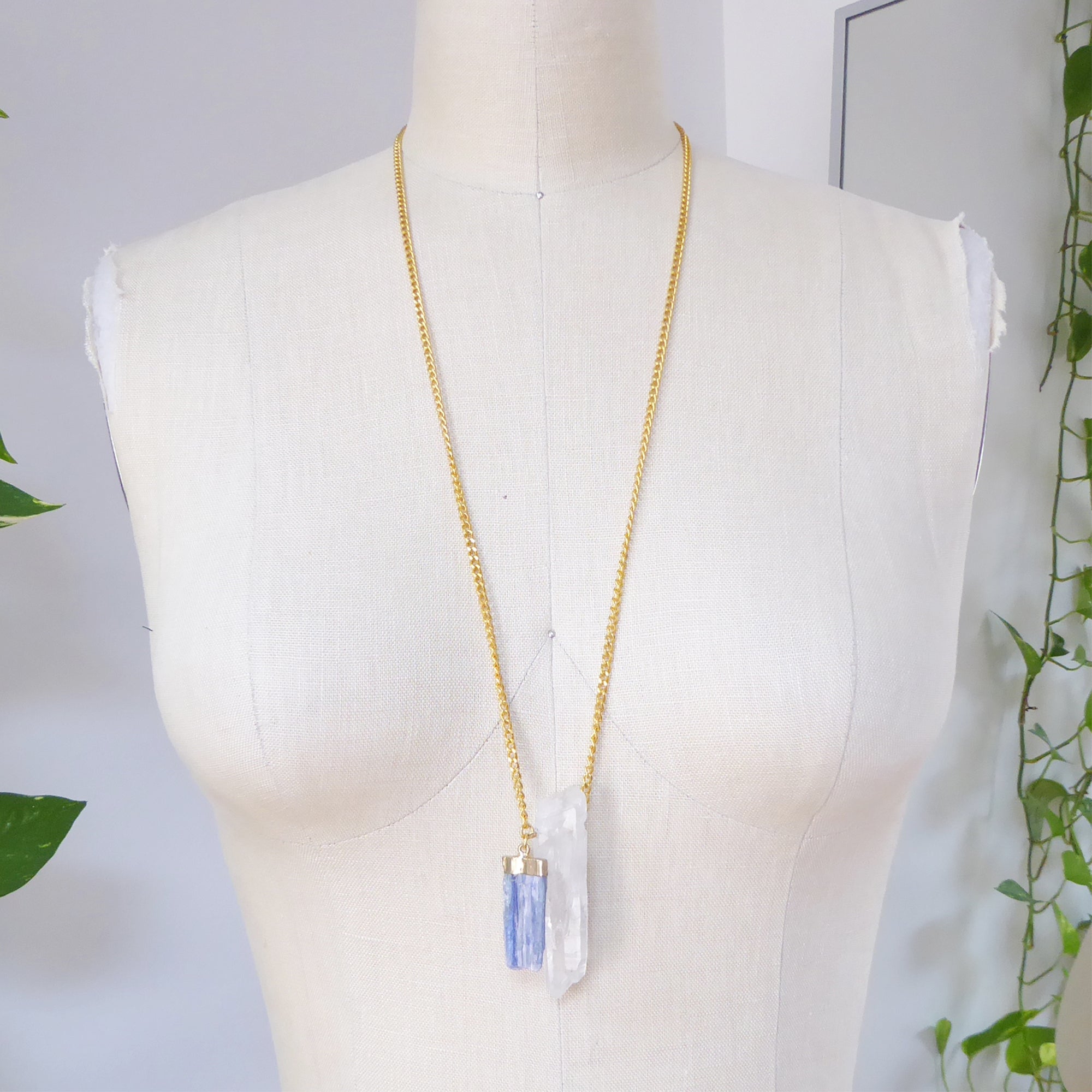 Kyanite and twin quartz necklace by Jenny Dayco 8