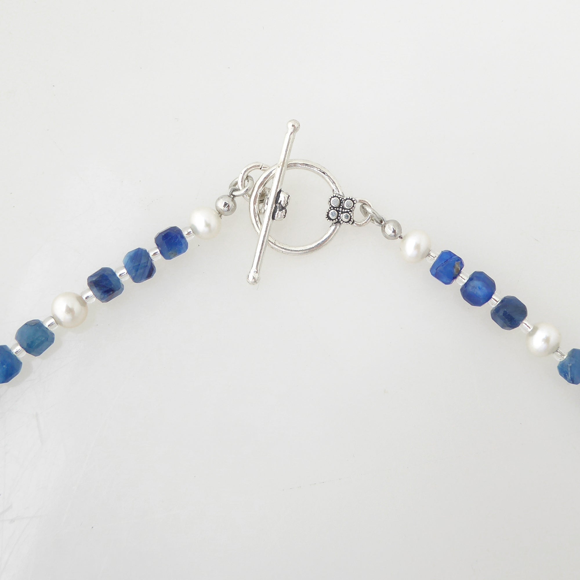 Kyanite pearl collar necklace by Jenny Dayco 6