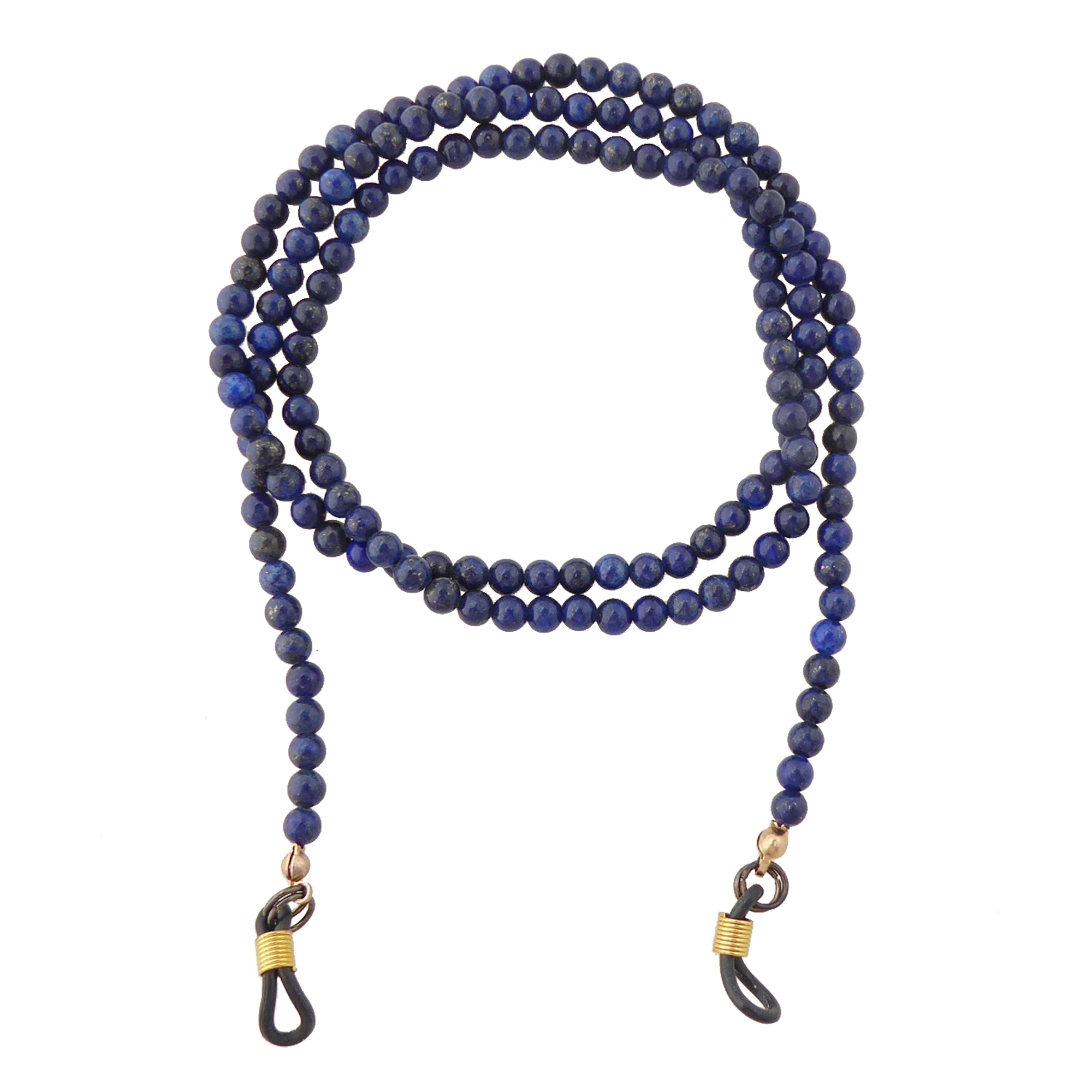 Lapis Lazuli beaded eyeglass chain holder by Jenny Dayco 1