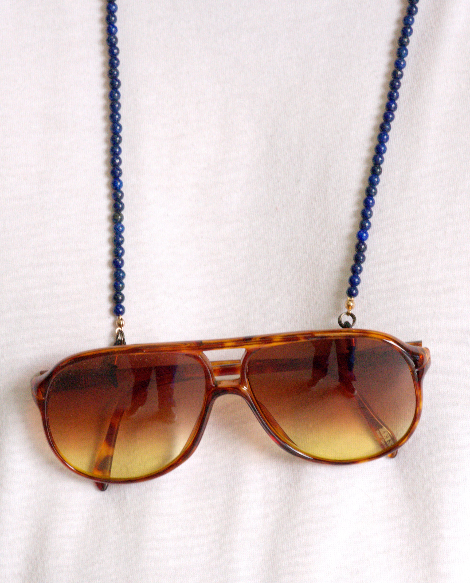 Lapis Lazuli beaded eyeglass chain holder by Jenny Dayco 10
