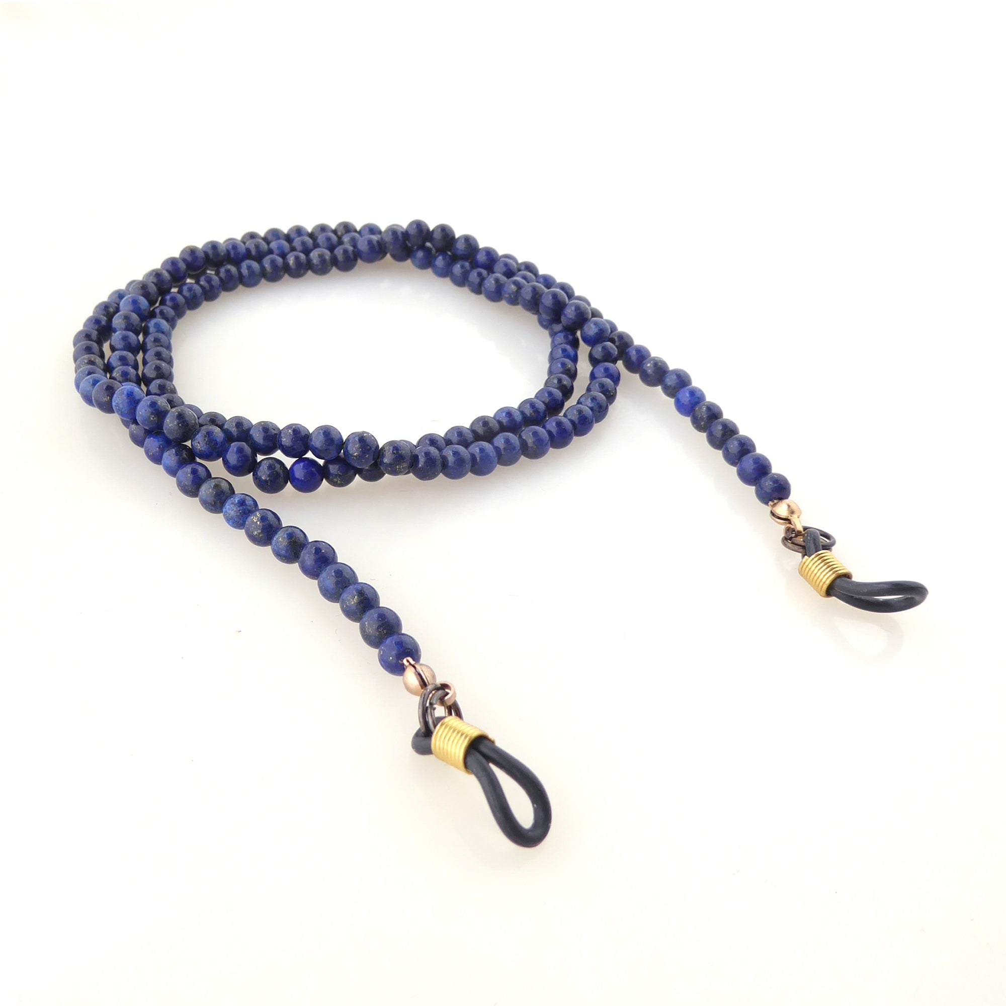 Lapis Lazuli beaded eyeglass chain holder by Jenny Dayco 2