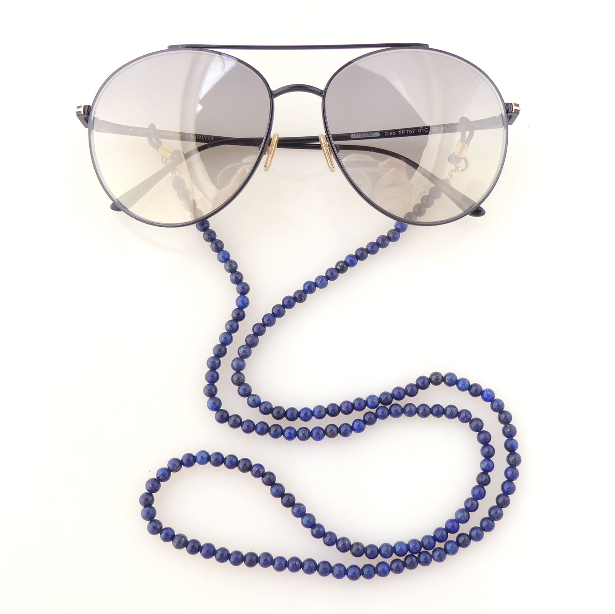 Lapis Lazuli beaded eyeglass chain holder by Jenny Dayco 5