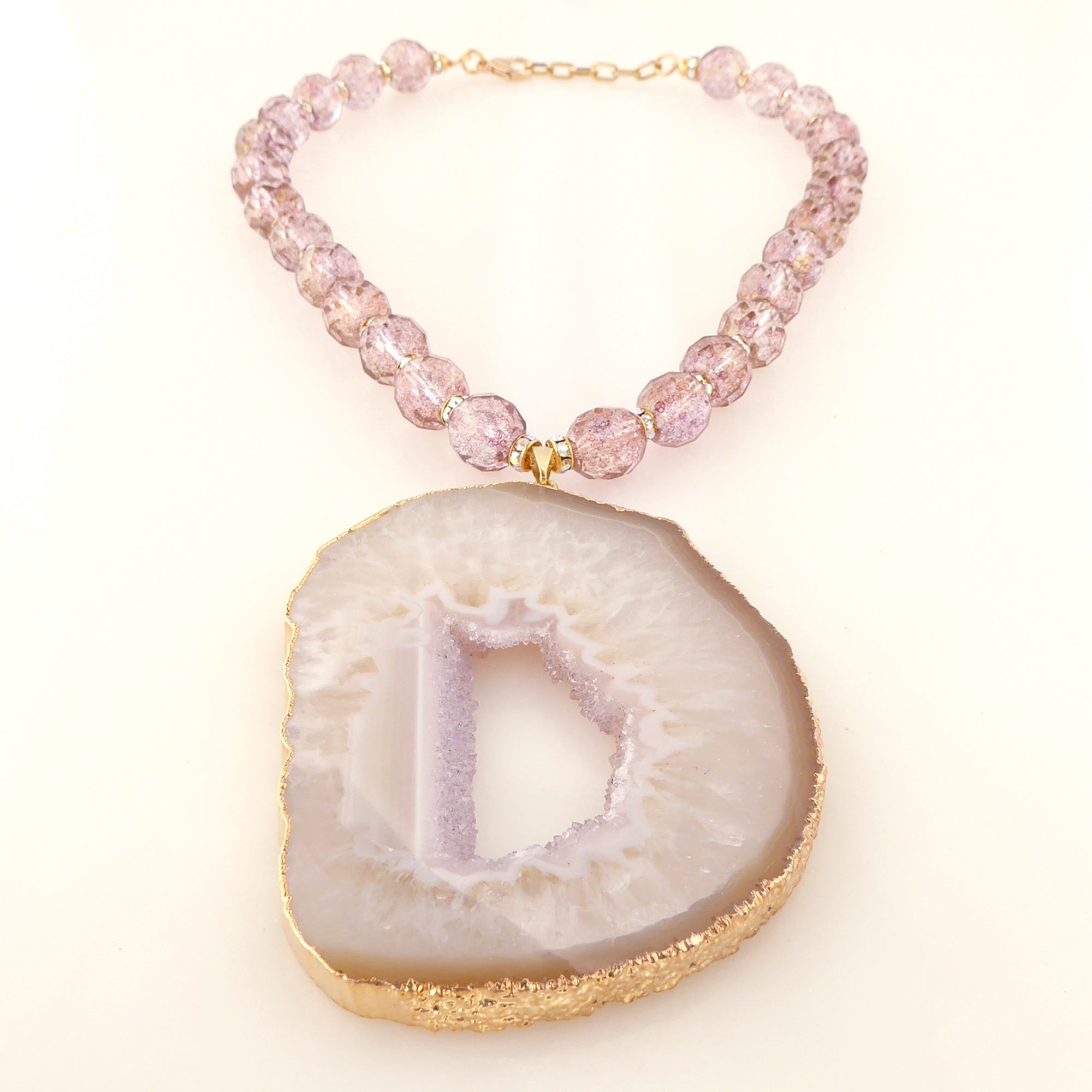 Lavender druzy agate necklace by Jenny Dayco 3