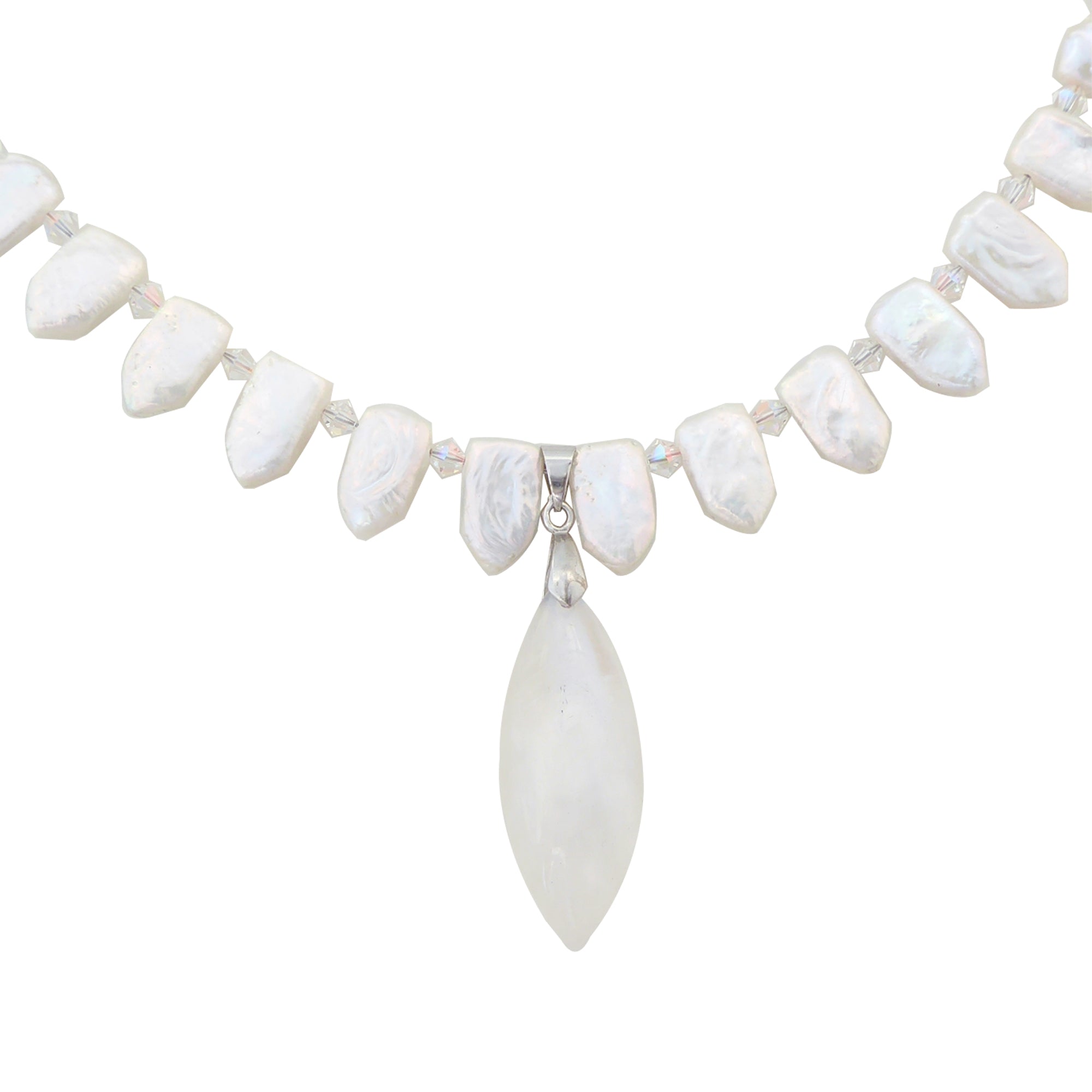 Moonstone pearl collar necklace by Jenny Dayco 1