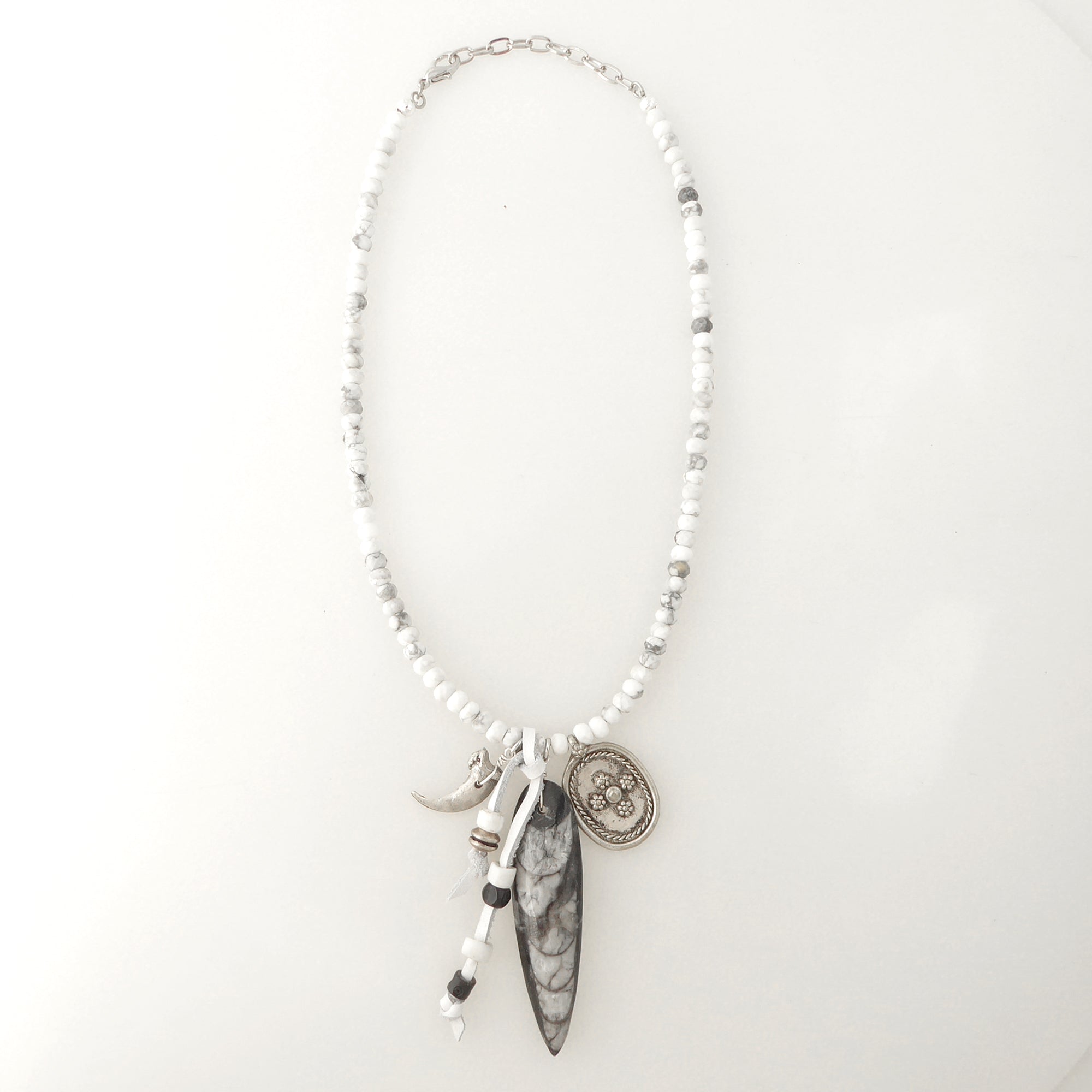 Orthoceras and white howlite necklace by Jenny Dayco 7