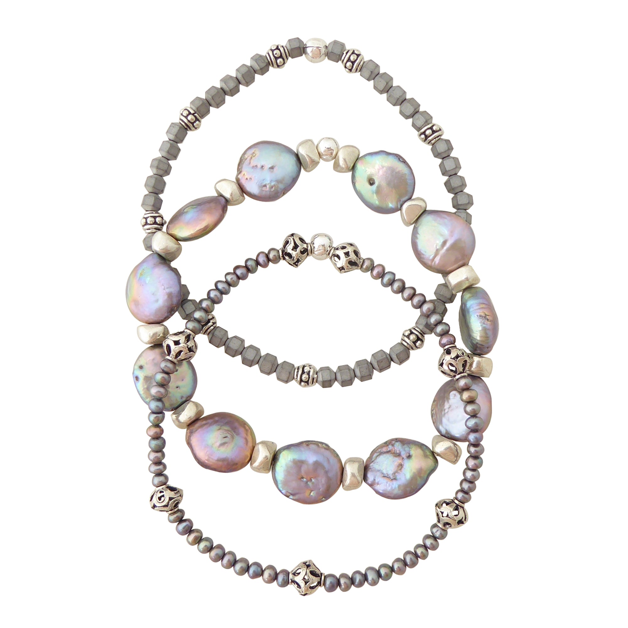Peacock pearl bracelet set by Jenny Dayco 1