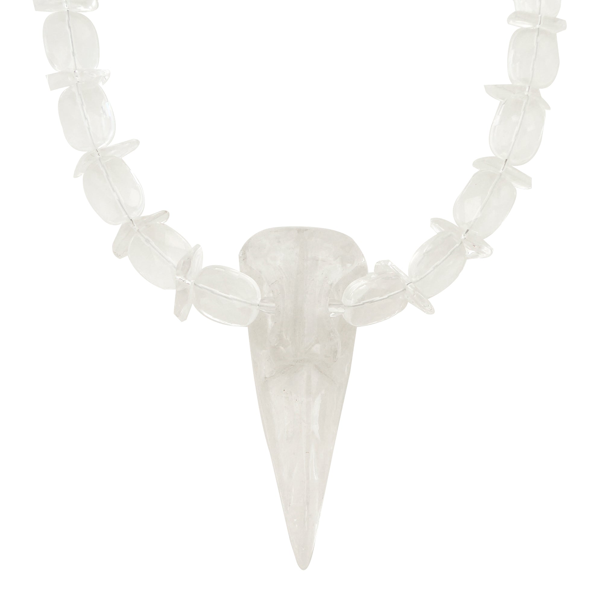 Quartz bird skull necklace by Jenny Dayco 1