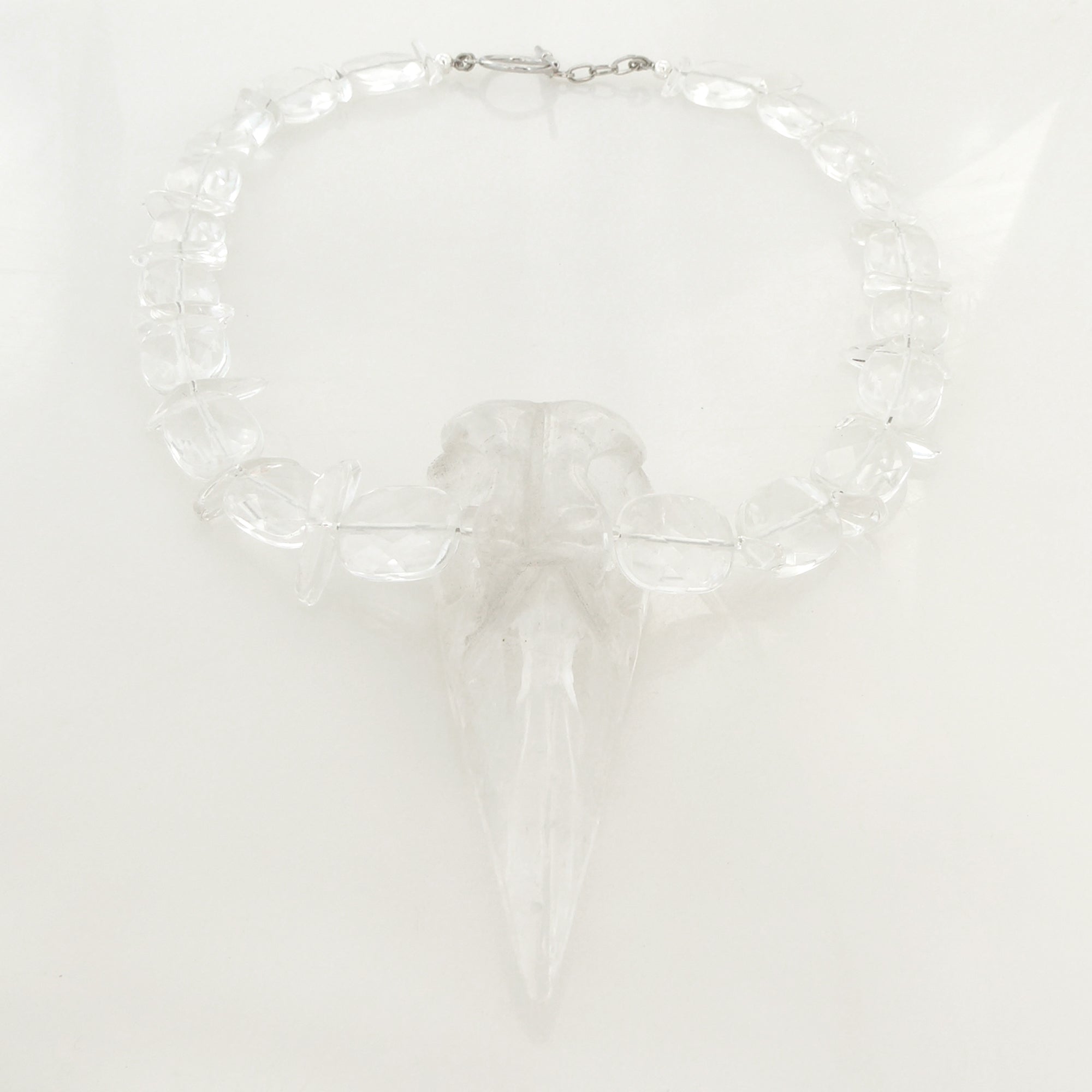 Quartz bird skull necklace by Jenny Dayco 3