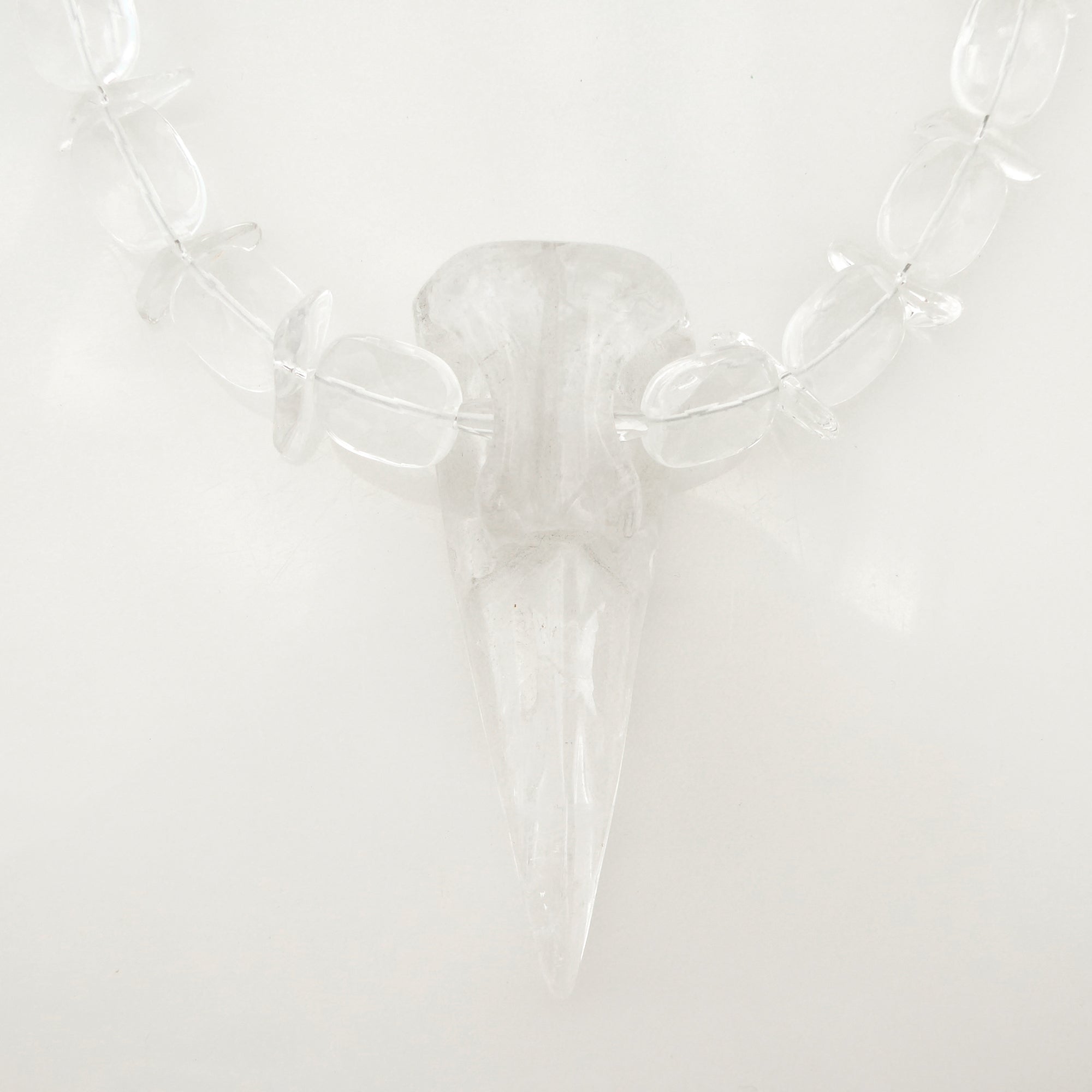 Quartz bird skull necklace by Jenny Dayco 4