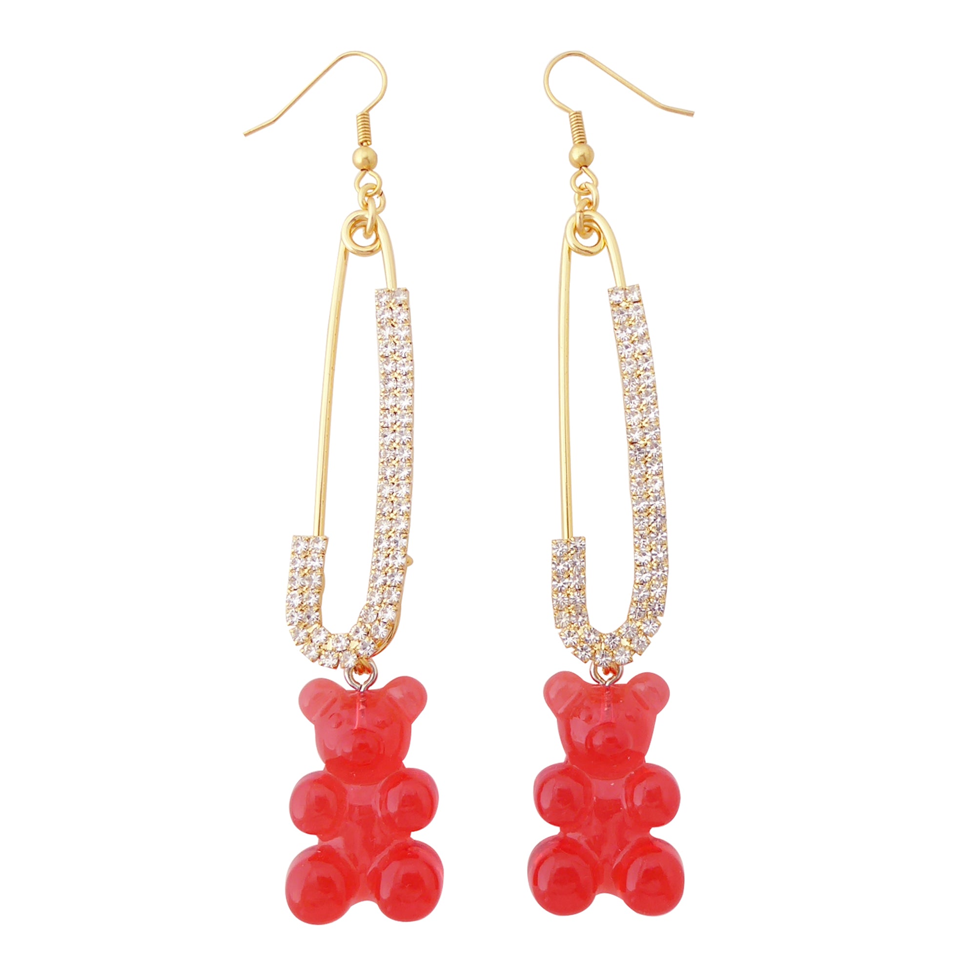 Red gummy bear earrings by Jenny Dayco 1