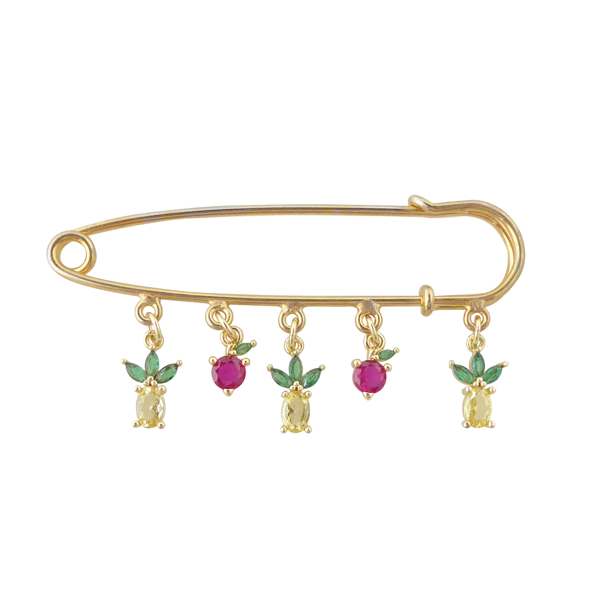 Rhinestone fruit brooch by Jenny Dayco 1