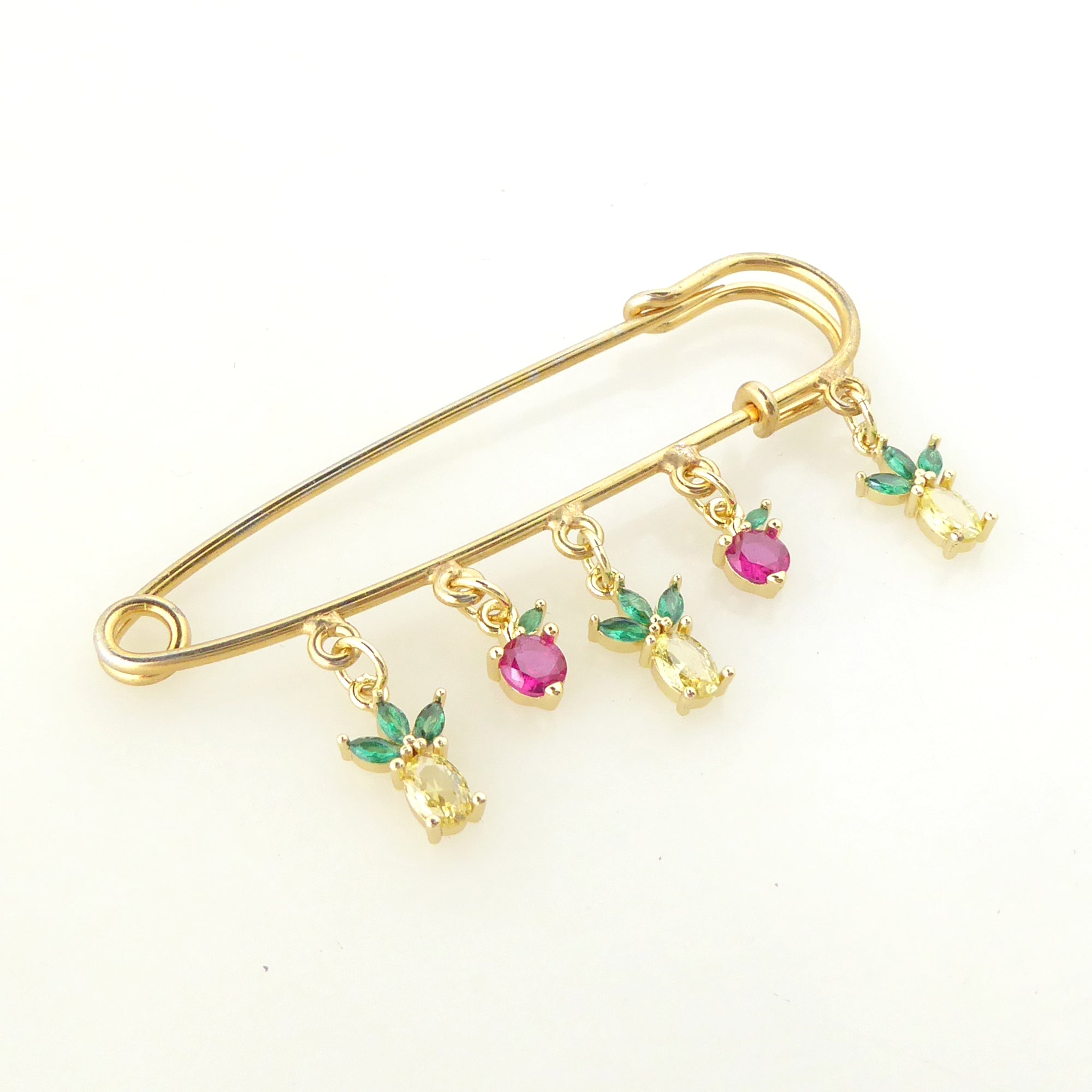 Rhinestone fruit brooch by Jenny Dayco 2
