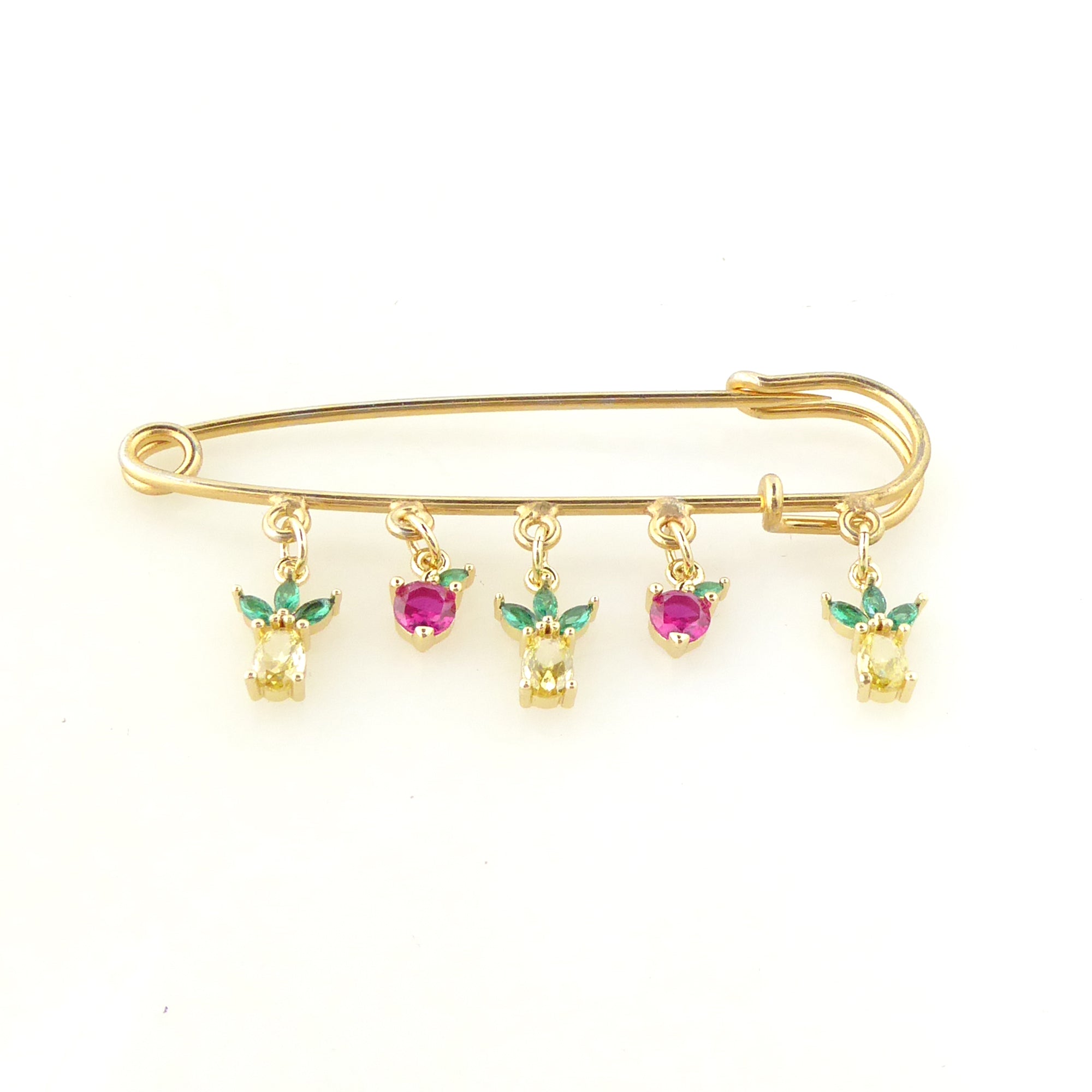 Rhinestone fruit brooch by Jenny Dayco 3