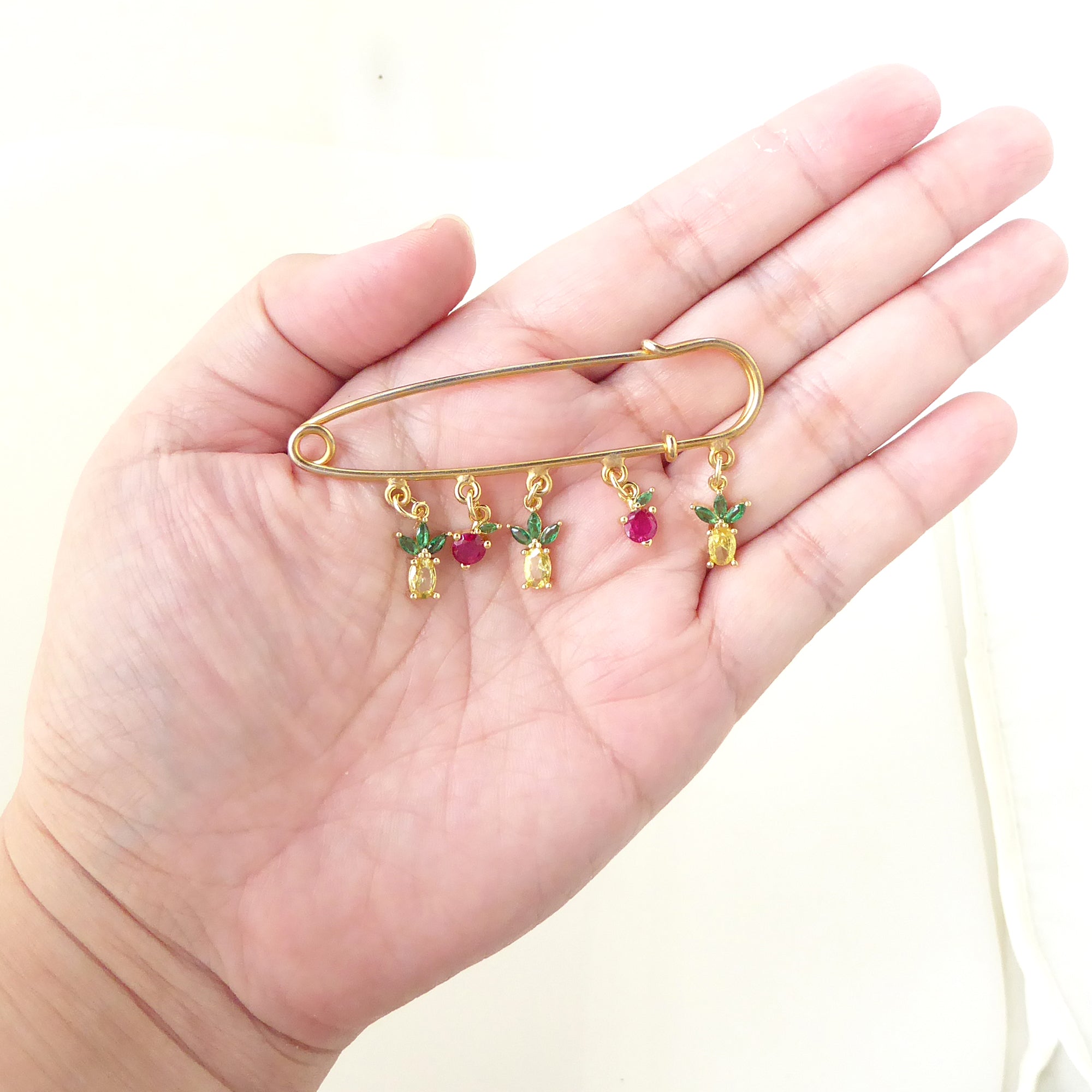 Rhinestone fruit brooch by Jenny Dayco 4