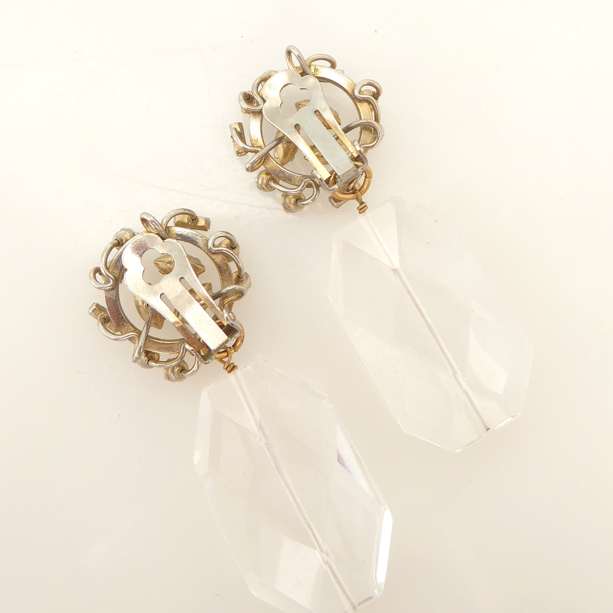 Rhinestone spray and faceted quartz earrings by Jenny Dayco 5