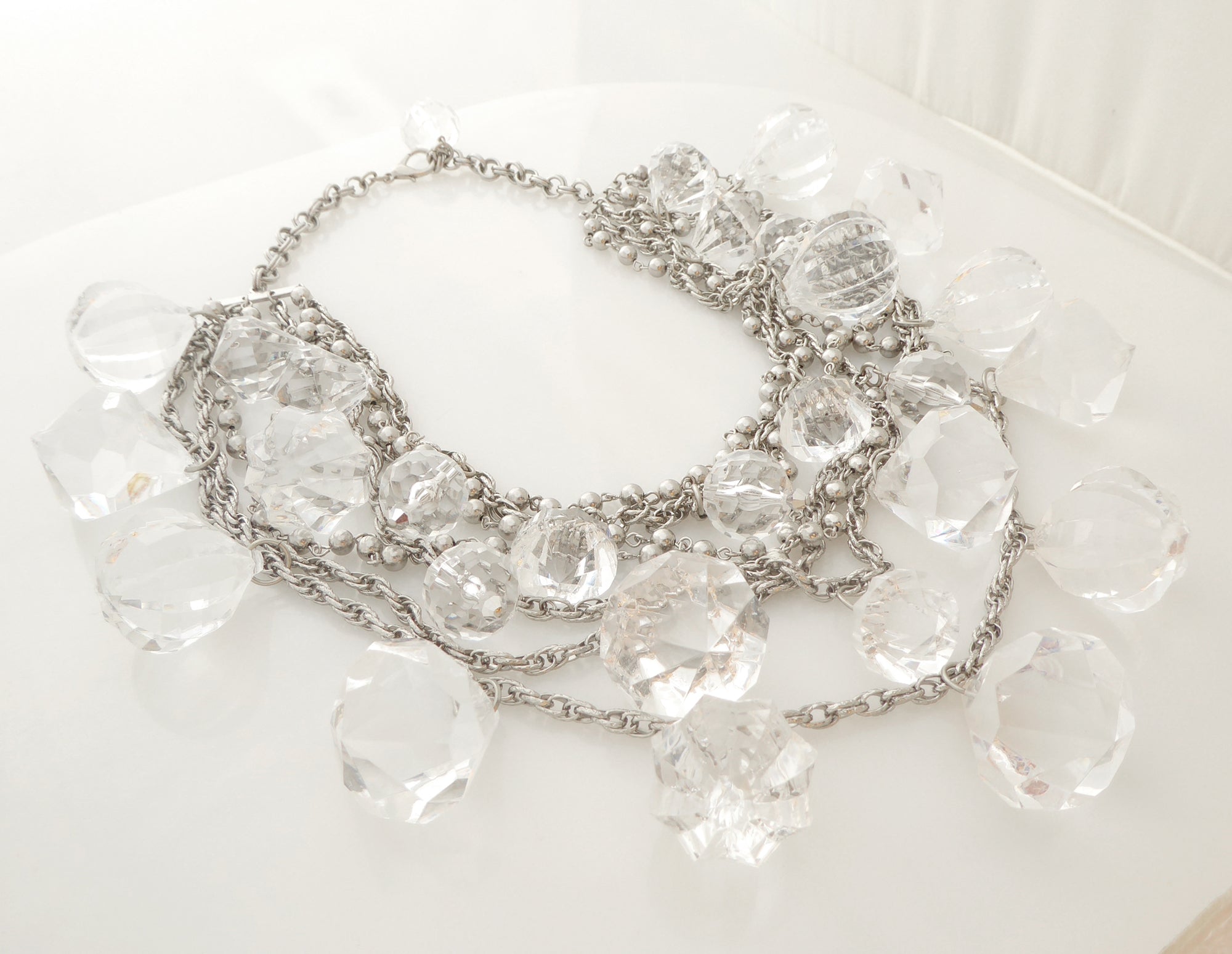 Silver clear gem necklace by Jenny Dayco 2