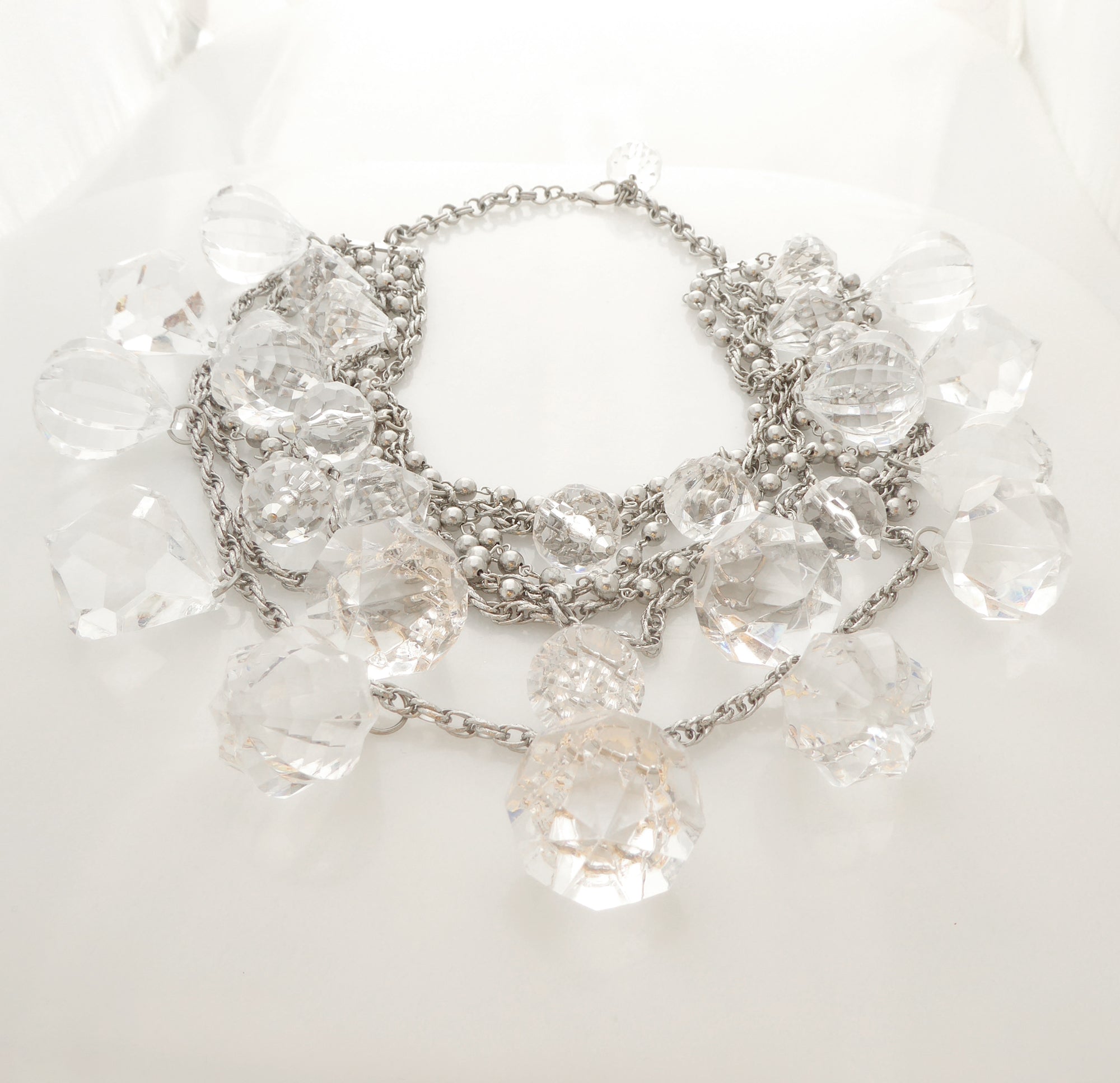 Silver clear gem necklace by Jenny Dayco 3