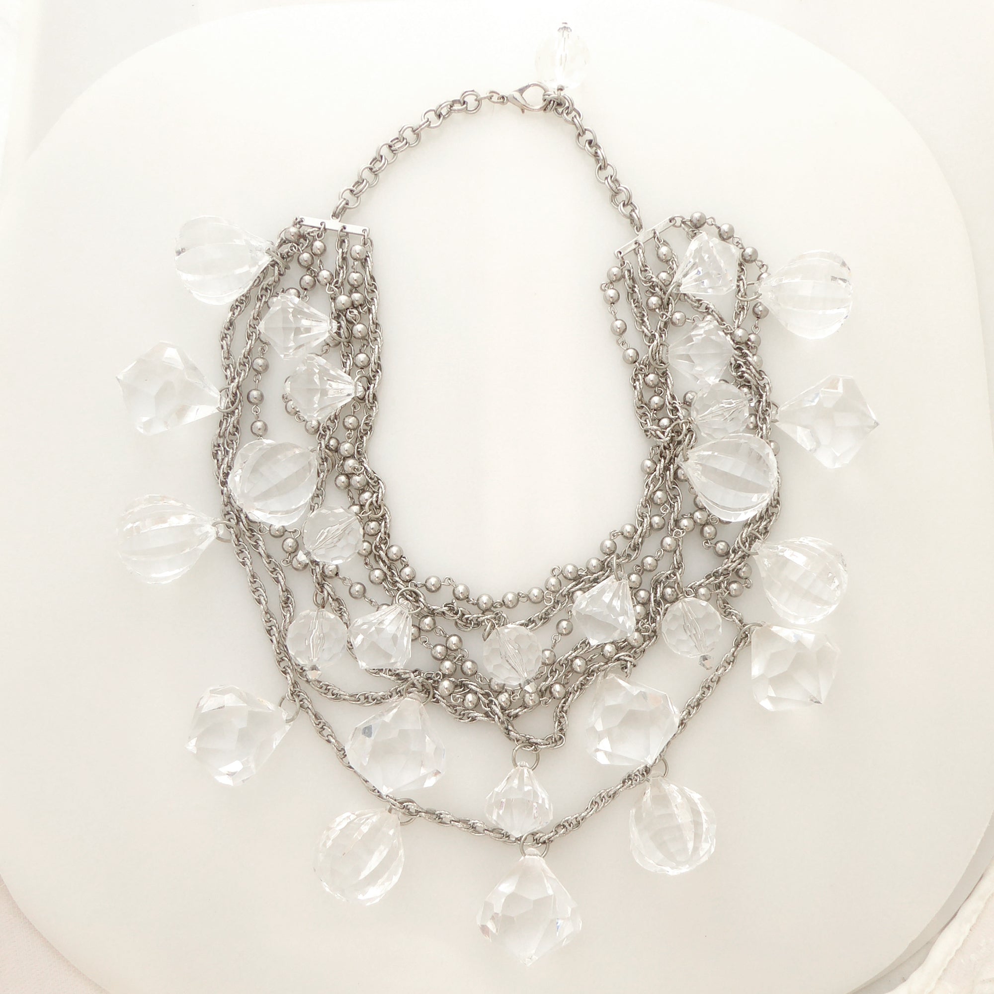 Silver clear gem necklace by Jenny Dayco 5