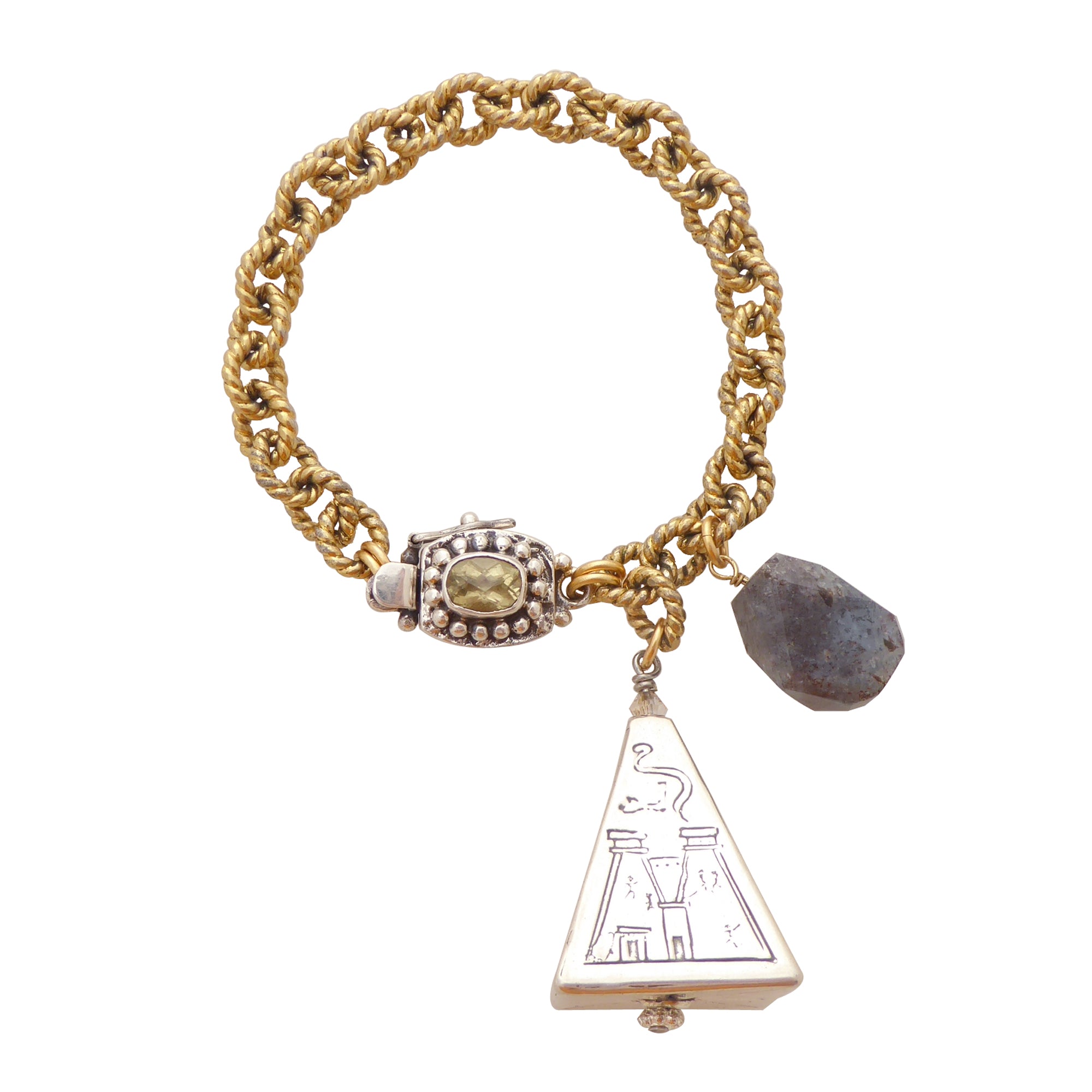 Silver pyramid bracelet by Jenny Dayco 1