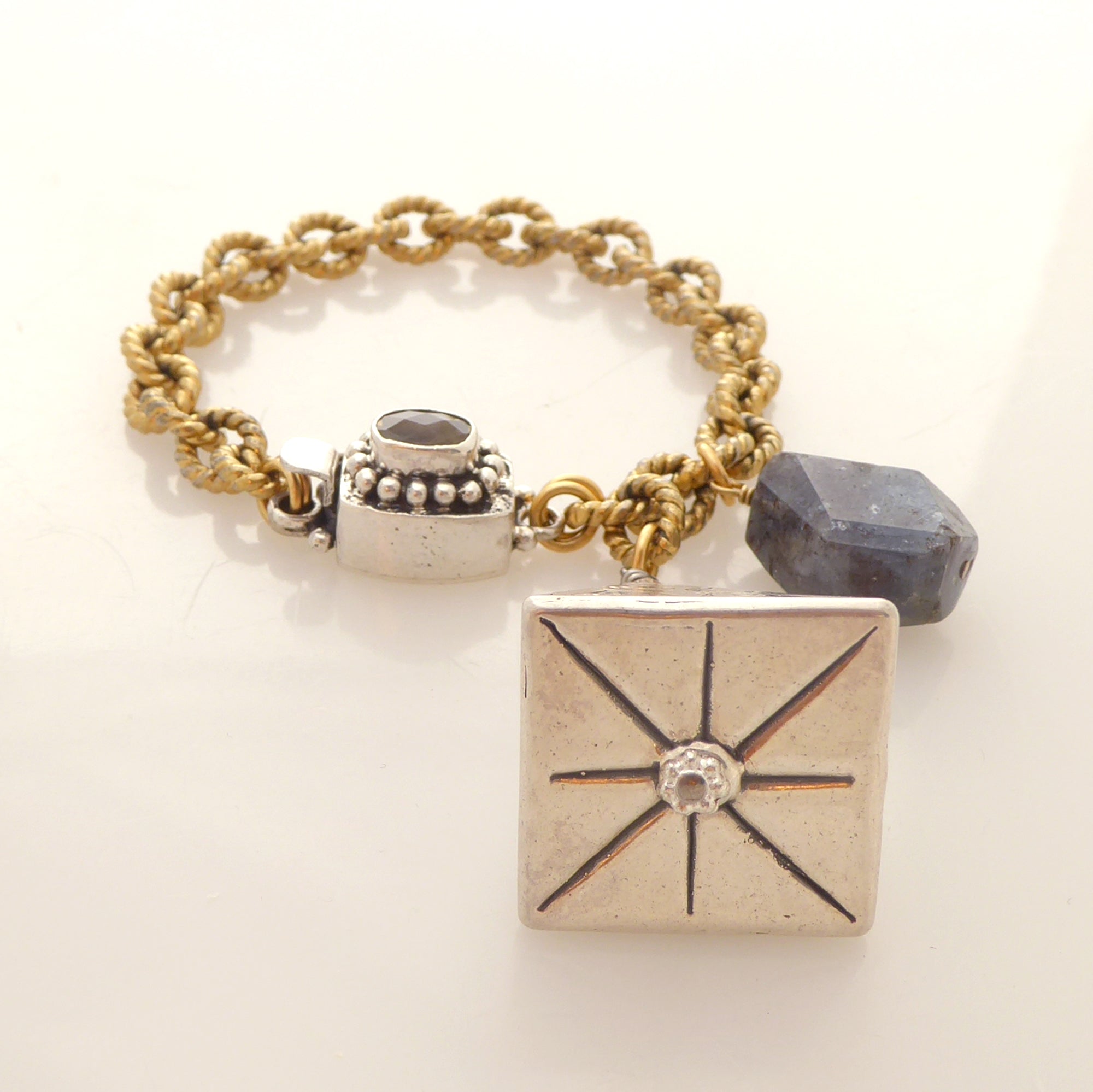 Silver pyramid bracelet by Jenny Dayco 3