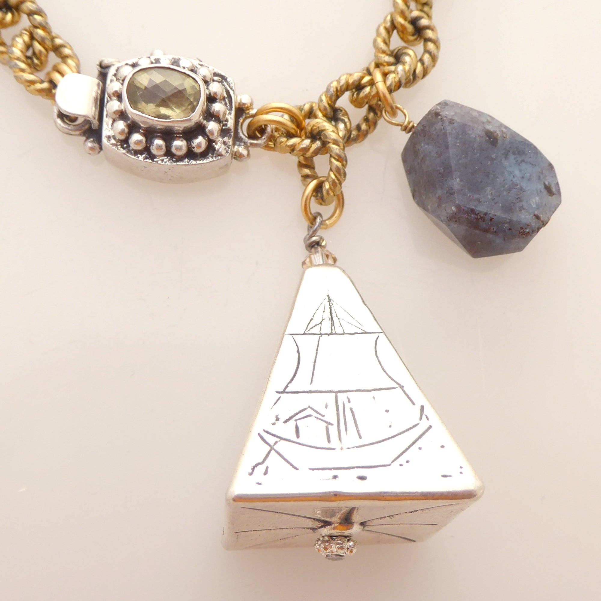 Silver pyramid bracelet by Jenny Dayco 4