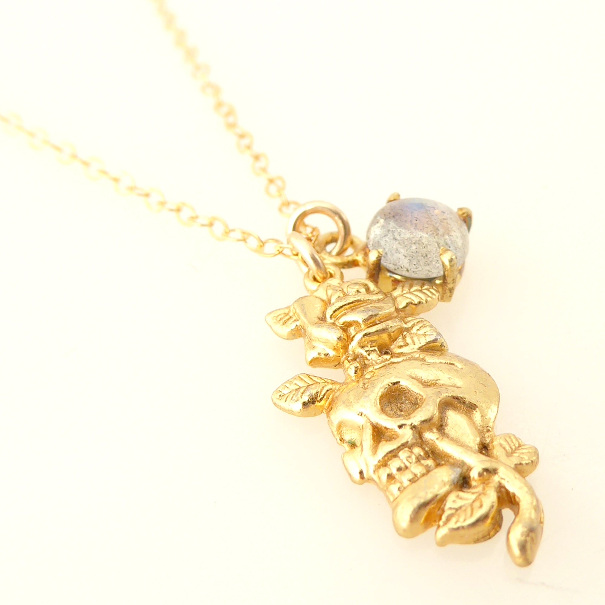 Skull and rose charm necklace by Jenny Dayco 2