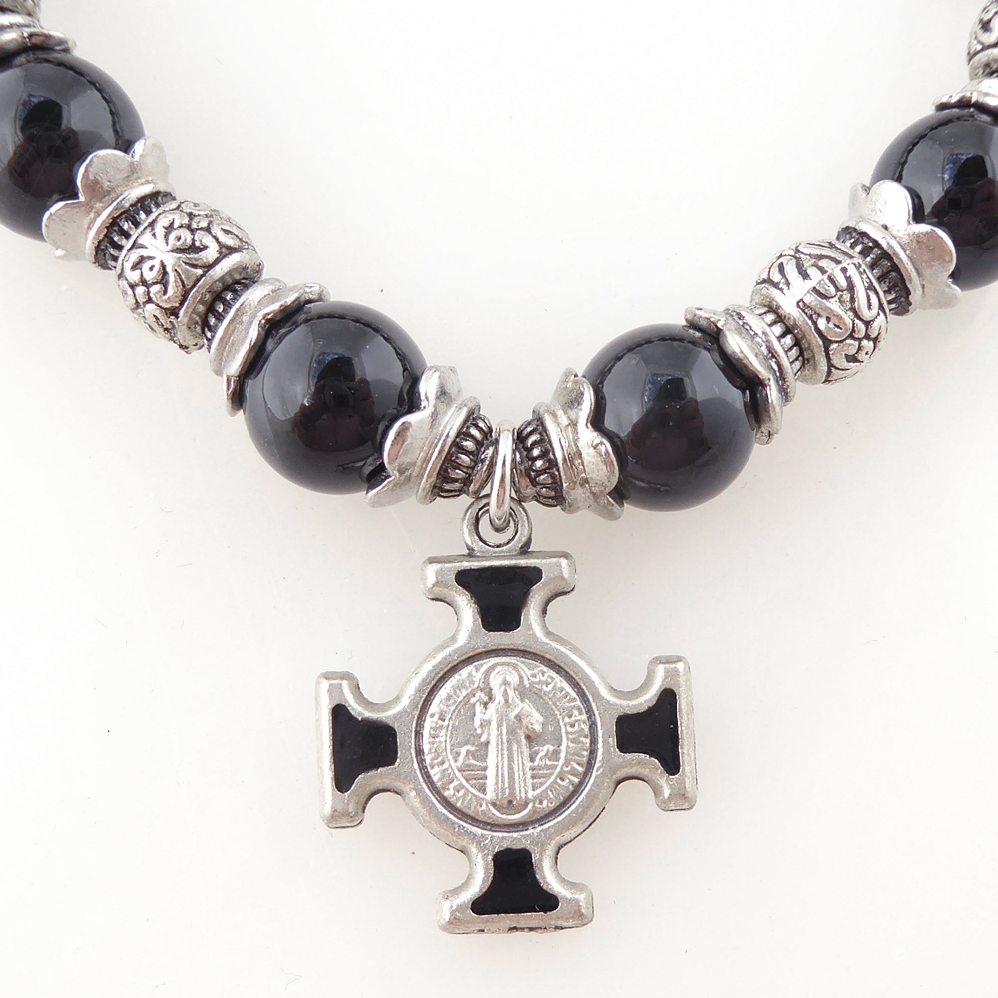 St Benedict cross and black onyx bracelet by Jenny Dayco 4
